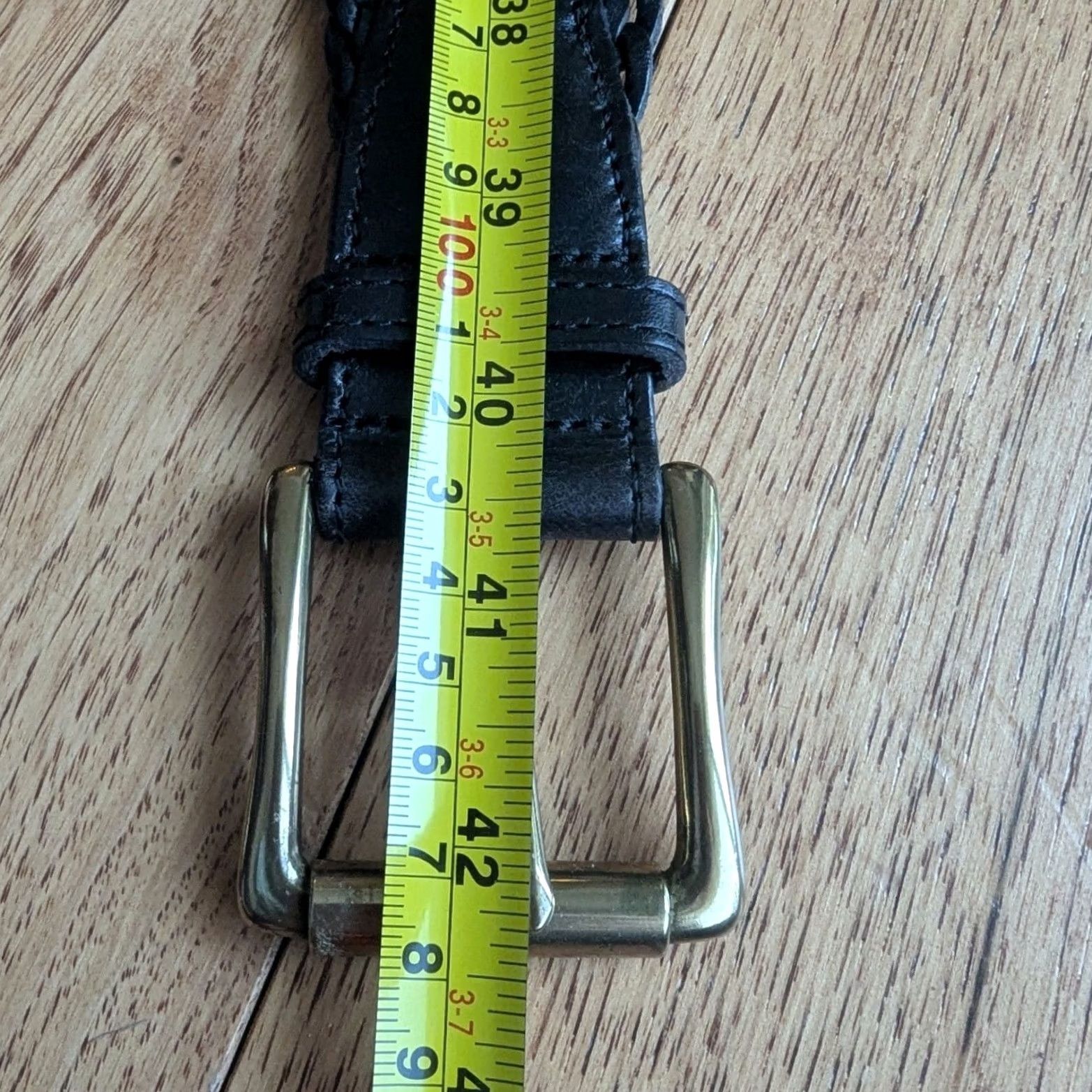 Talbots Talbots Black Braided Leather Belt Gold Buckle Wide M Womens Belt Wide Woven Braided Size ONE SIZE - 4 Thumbnail