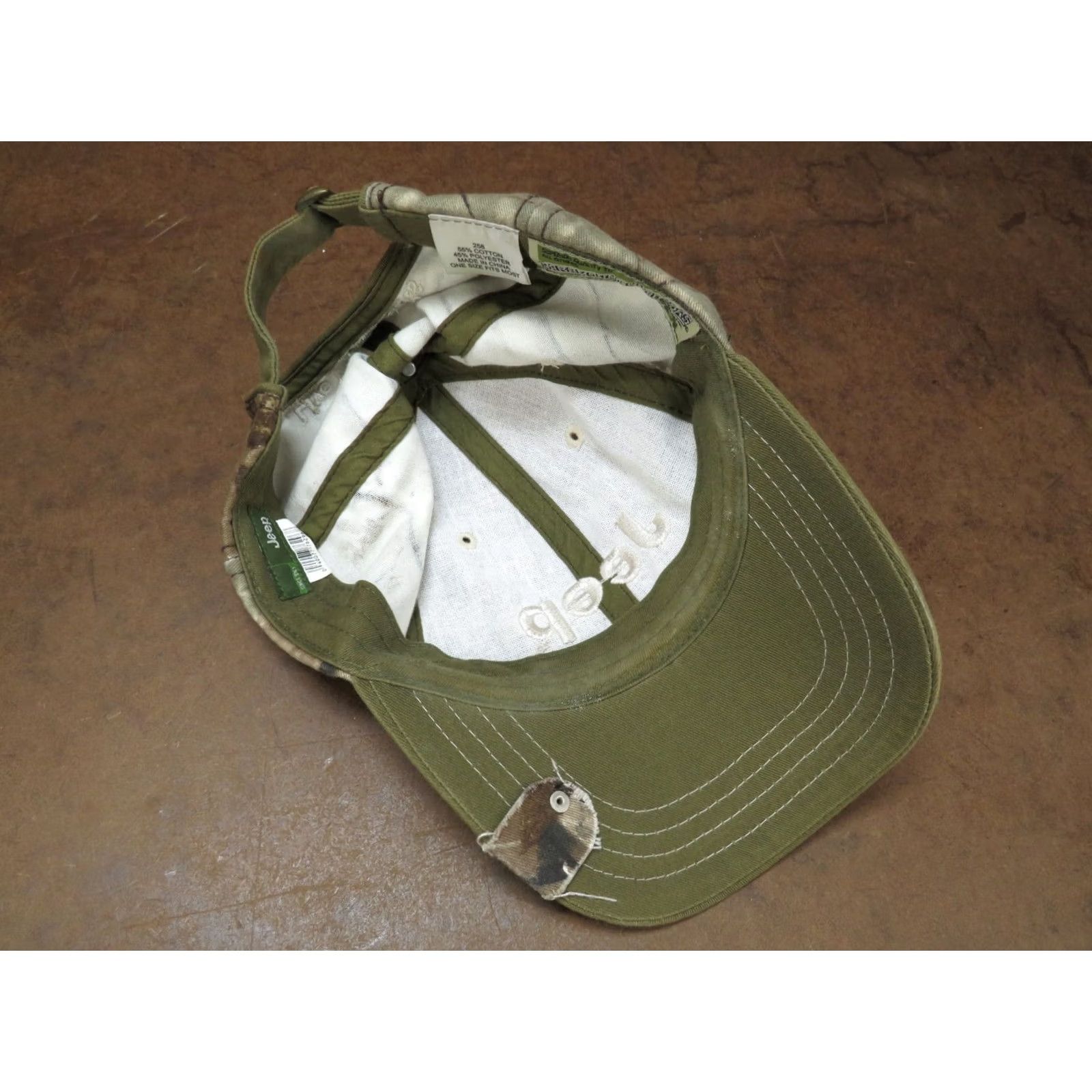 Jeep HaT Adjustable VTG Camo Distressed JEEP hunting baseball trucker cap Size ONE SIZE - 5 Thumbnail