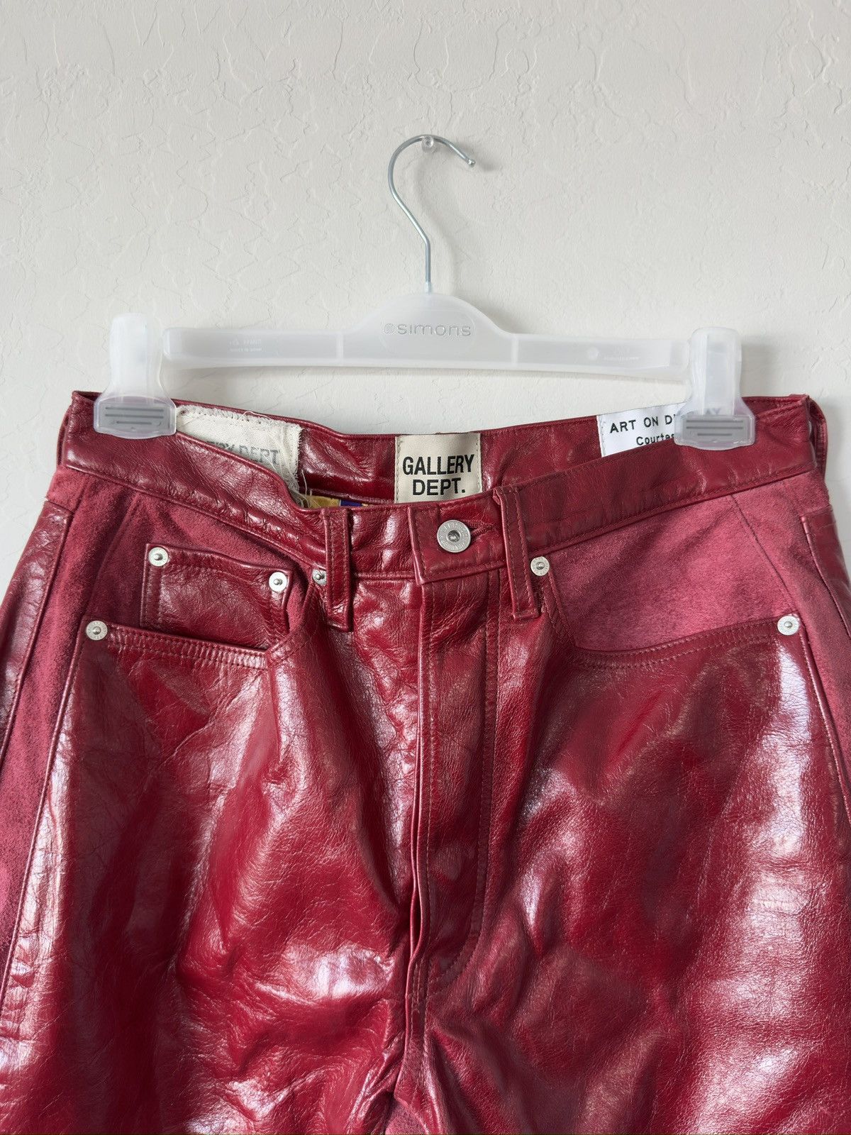 Gallery Dept. $6500 Red Leather-Suede Bronco Pants Size US 32 / EU 48 - 2 Thumbnail