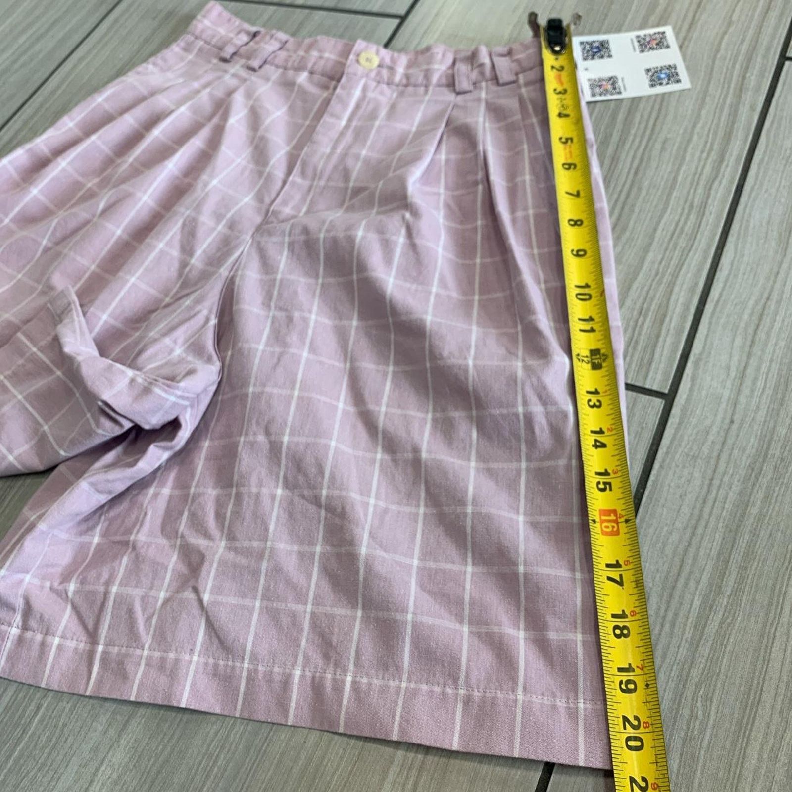 Vintage 90s Pink Plaid women's shorts Liz sport petite Size 28" / US 6 / IT 42 - 3 Thumbnail