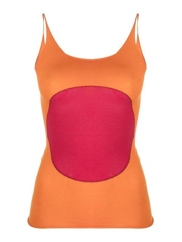 image of Marni O1W1Db10524 Cami Patch Top In Orange, Women's (Size XL)