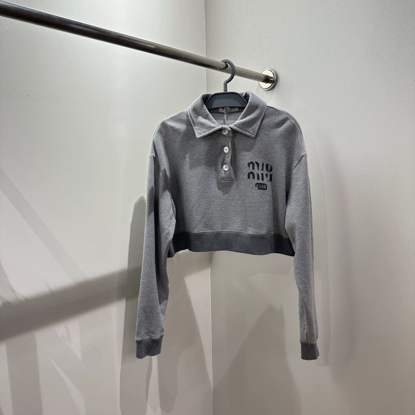Miu Miu Miu Miu women's 24SS LS Logo Polo Sweatshirt XS Cotton Size XS / US 0-2 / IT 36-38 - 1 Thumbnail