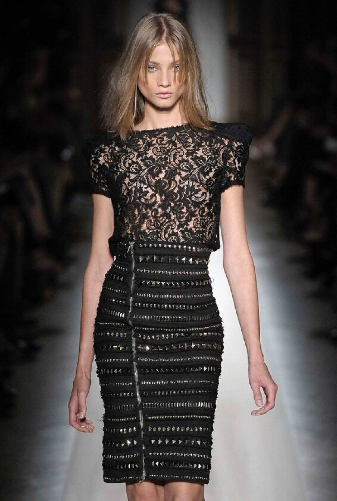 Balmain Balmain SS09 studded skirt by Christophe Decarnin Size 26" / US 2 / IT 38 - 1 Thumbnail