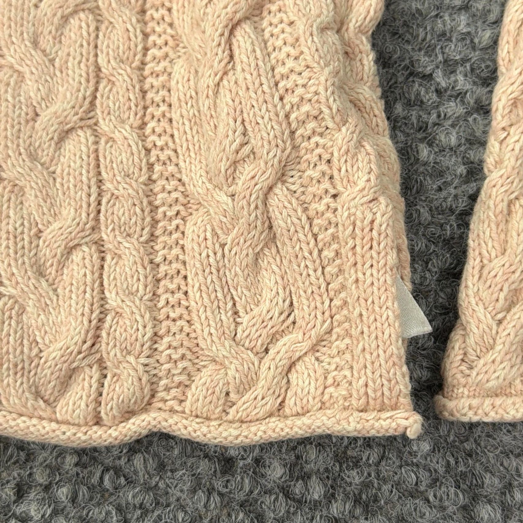 Ralph Lauren Lauren Ralph Lauren Sweater Womens Large Light Pink Cable Knit Cotton Pullover Size L / US 10 / IT 46 - 5 Thumbnail