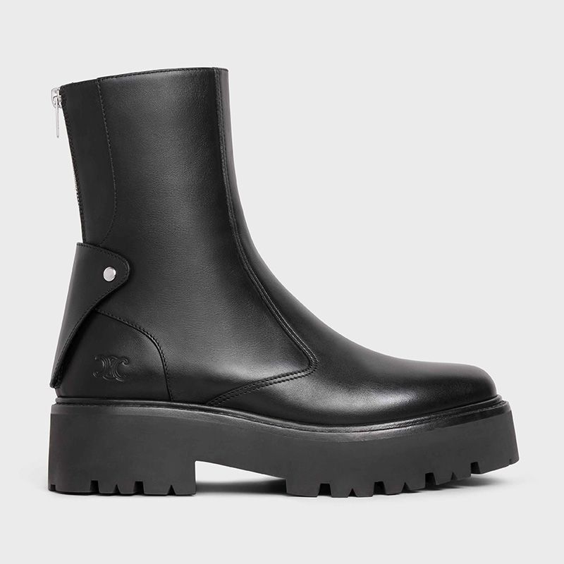 Celine o1bcso1str0824 Bulky Boots With Back Zip in Black Size US 6 / IT 36 - 2 Thumbnail