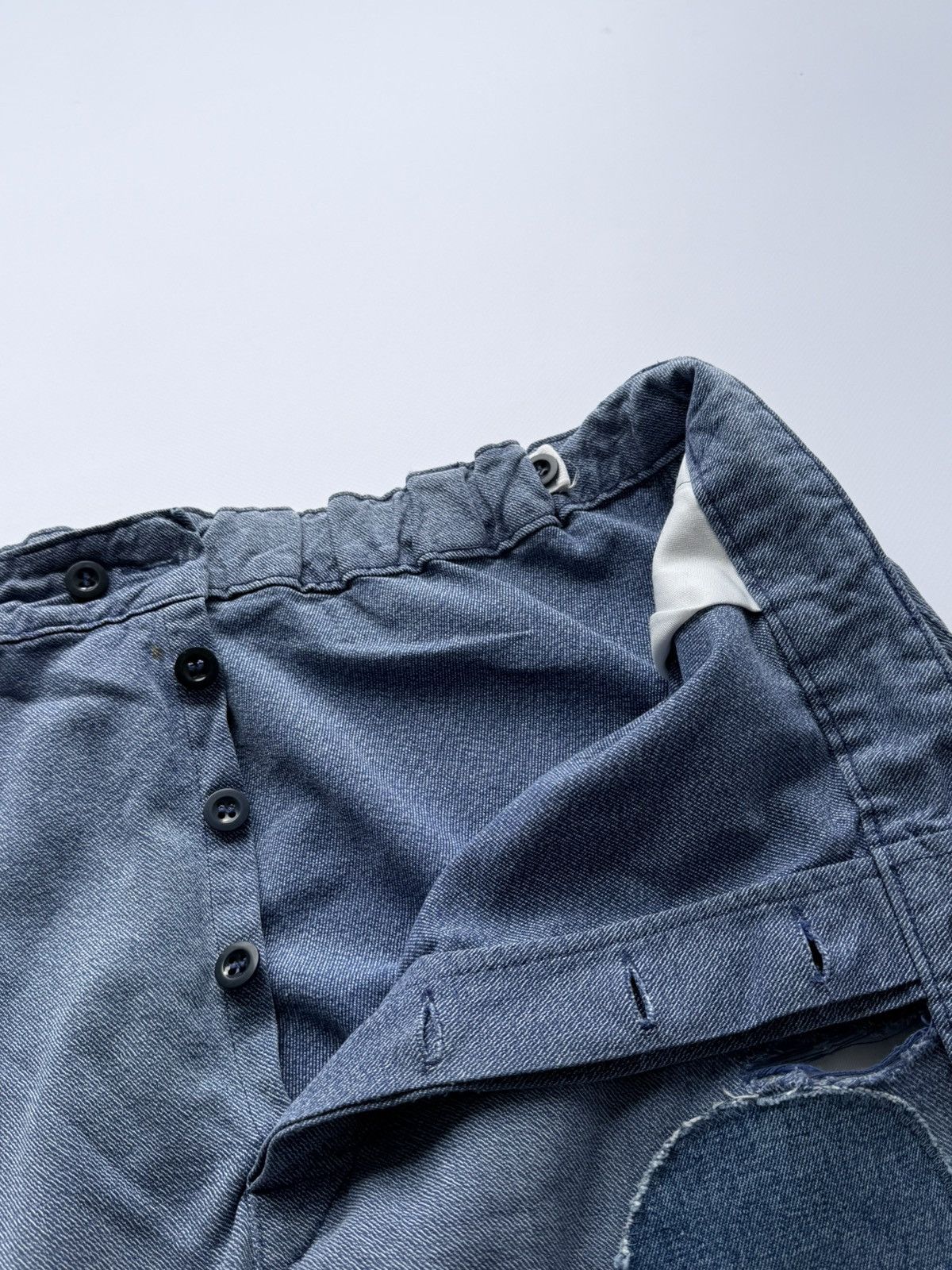 Vetra Vintage 80s French Denim Patchwork Distressed Work Pants Size US 36 / EU 52 - 6 Thumbnail