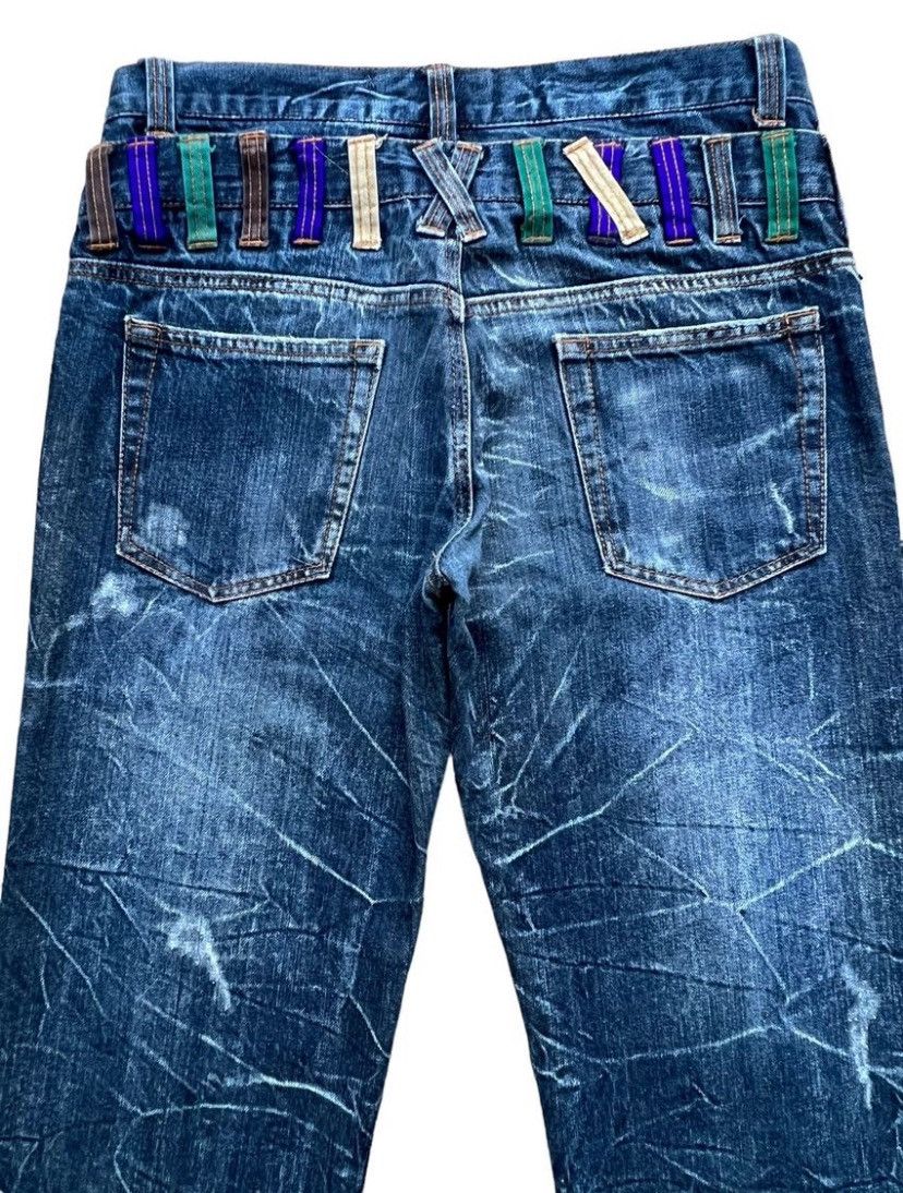 Japanese Brand Nylaus Double Waist Distressed Denim Jeans 34x30 Size US 34 / EU 50 - 6 Thumbnail
