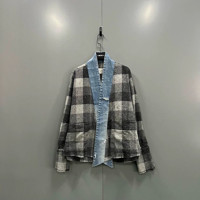 Greg Lauren greg lauren Cowboy patchwork plaid shirt 2506-Nextarrow Size US M / EU 48-50 / 2 - 1 Thumbnail
