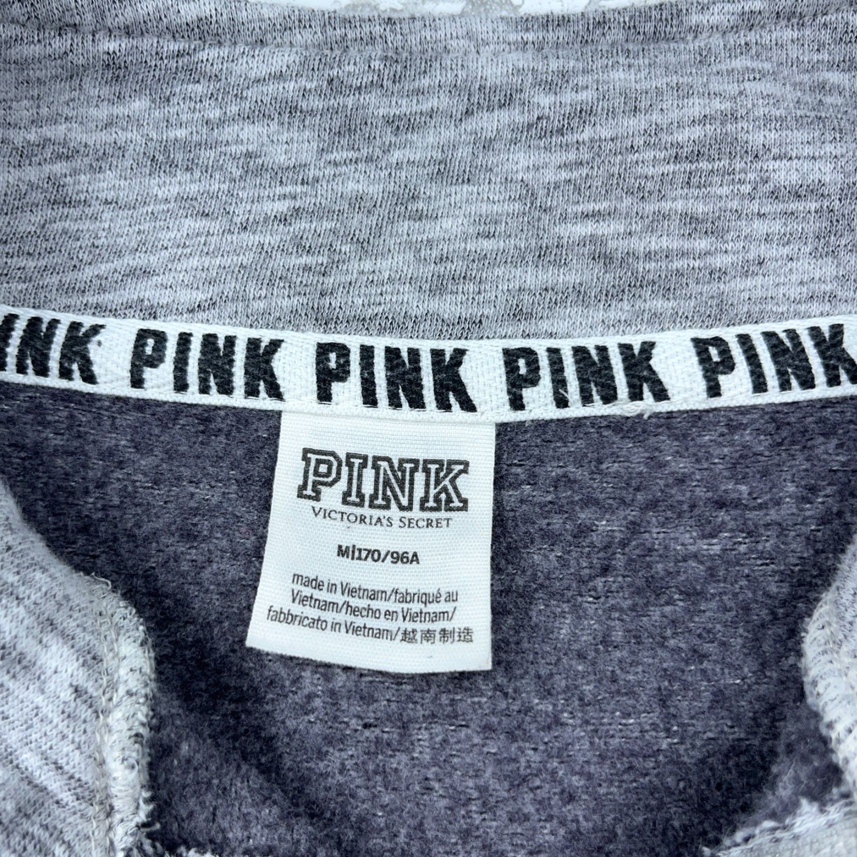 Victoria's Secret Victoria's Secret PINK Sweatshirt Women Medium Gray White Quarter Zip Sweater Crop Size M / US 6-8 / IT 42-44 - 4 Thumbnail