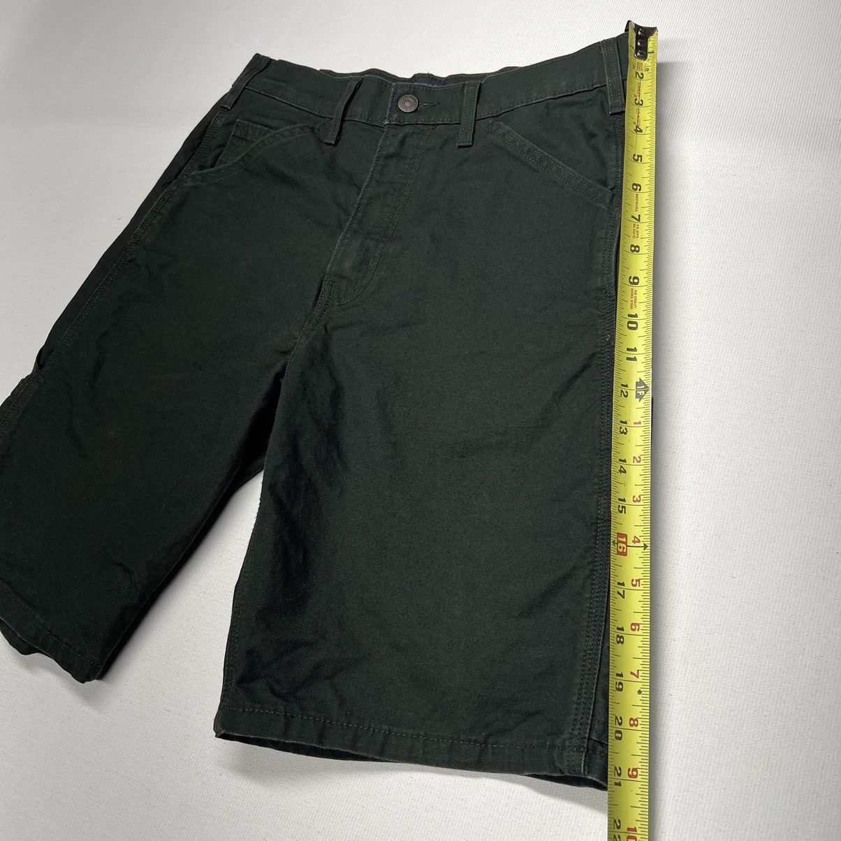 Levi's Levis Shorts Green Carpenter Chino Canvas Straight Workwear Size US 30 / EU 46 - 12 Thumbnail