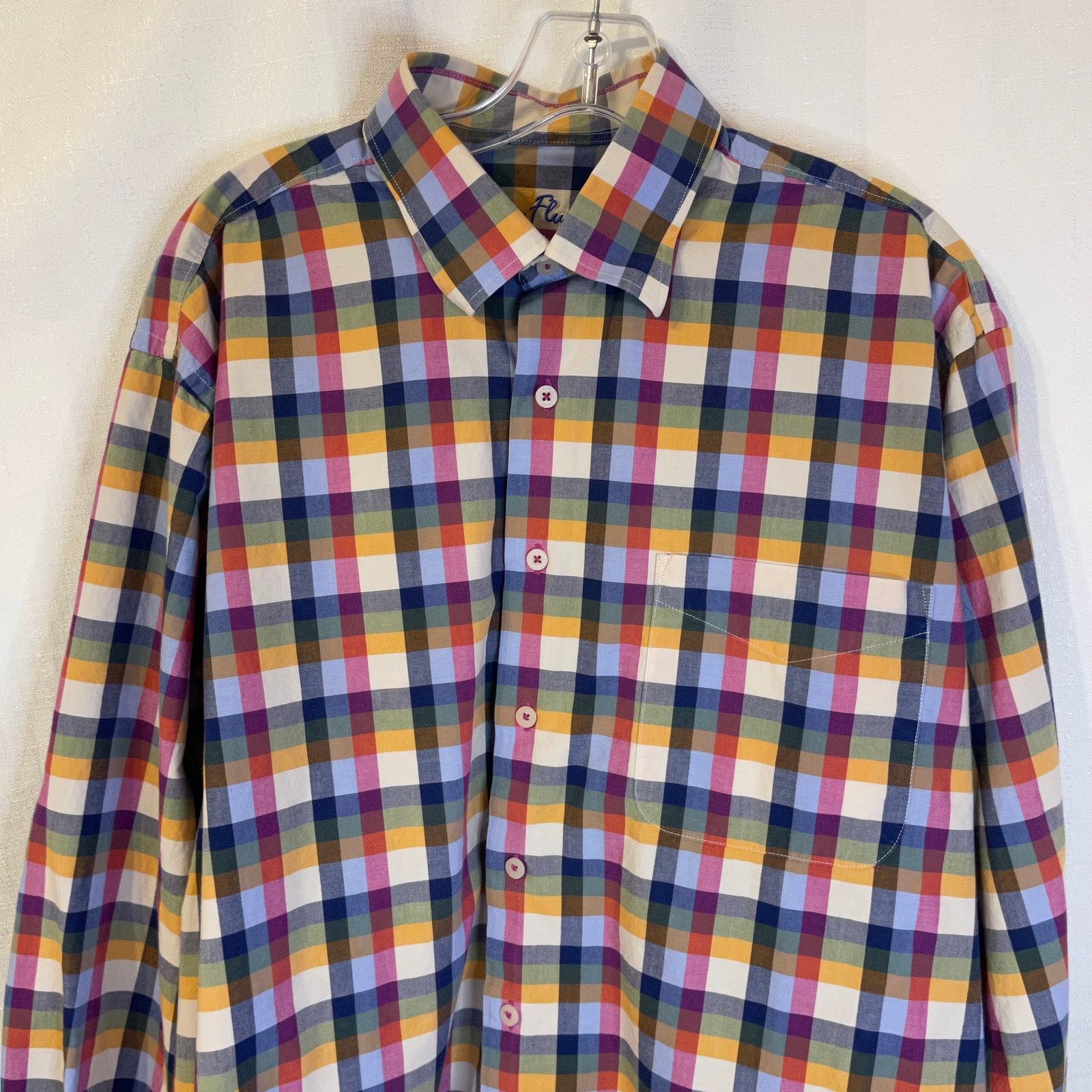 Alan Flusser Alan Flusser Men's Plaid Button Down Shirt, L Size US L / EU 52-54 / 3 - 3 Thumbnail