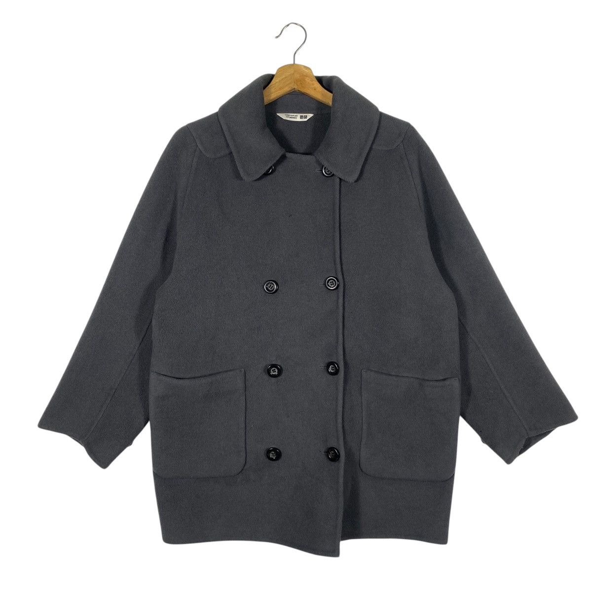 Uniqlo Comptoir Des Cotonniers Wool Blend Half Coat M Dark Grey Size US M / EU 48-50 / 2 - 1 Thumbnail