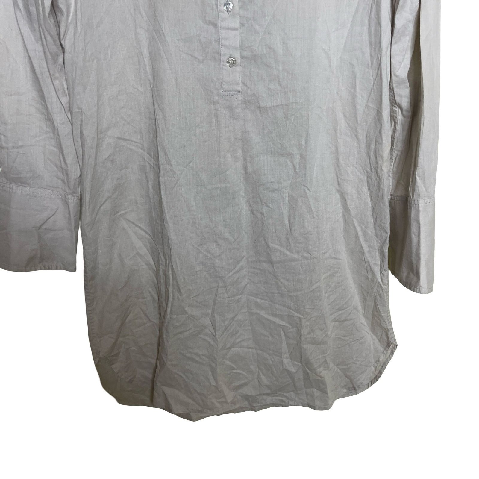 Other Michelle Farmer Taupe lightweight silk blend shirt dress M Size M / US 6-8 / IT 42-44 - 4 Thumbnail