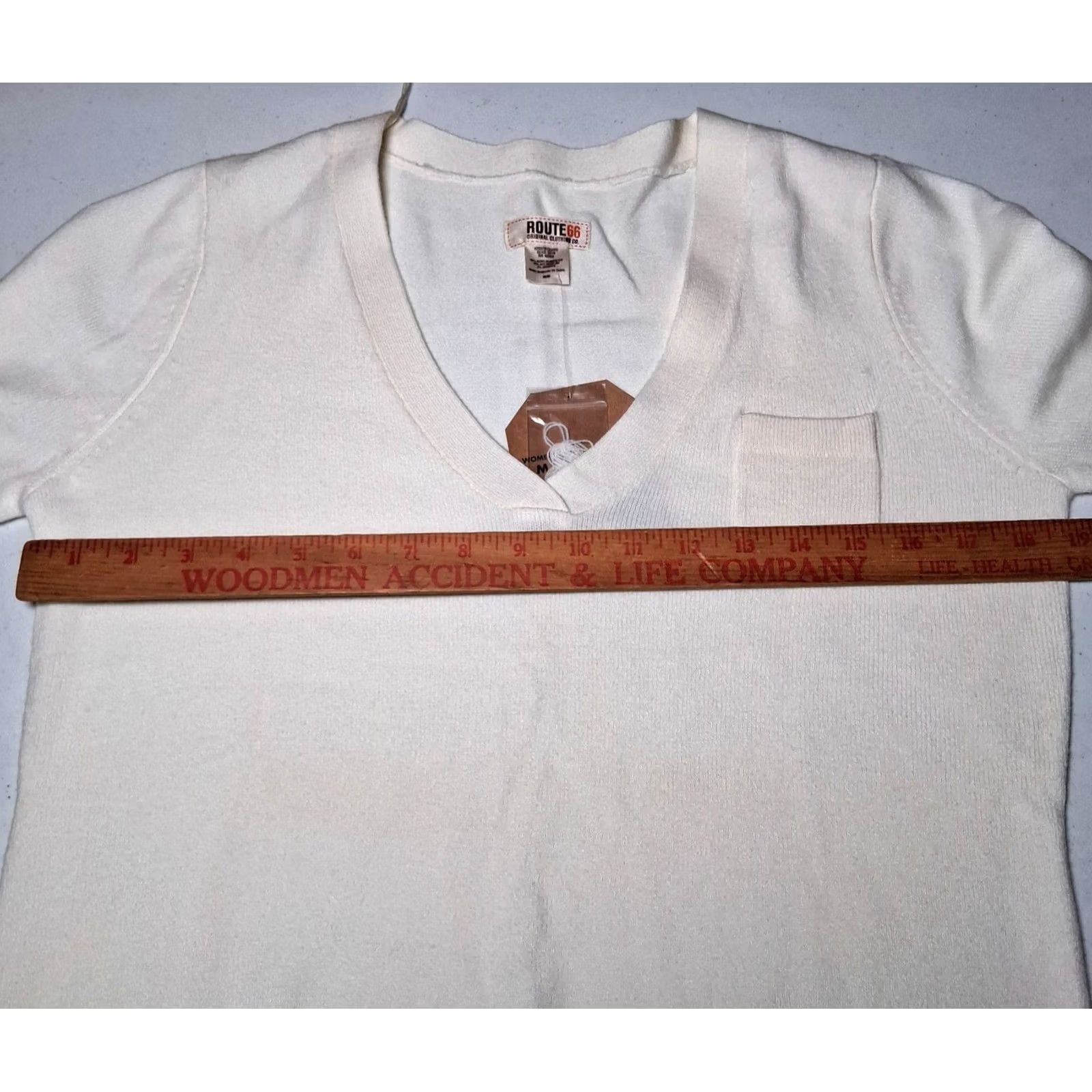 Route 66 Route 66 Sweater Women M Cream V Neck Y2K Retro Cozy Knit Pullover Size M / US 6-8 / IT 42-44 - 4 Thumbnail