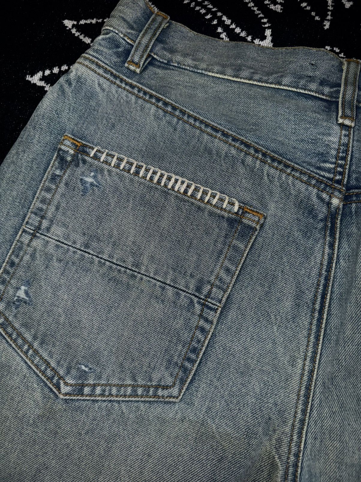 Amiri AMIRI ETERNAL HAPPINESS DENIM DISTRESSED SHORTS Size US 33 - 14 Thumbnail