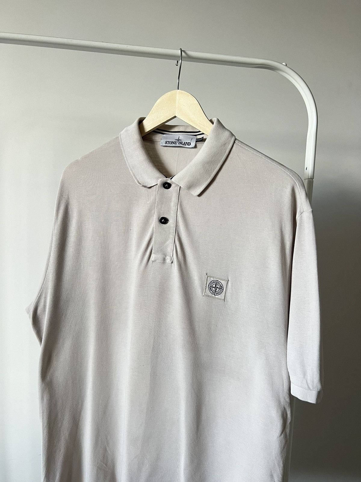 Stone Island Stone Island Polo T-shirt Vintage Rare Beige Size US XL / EU 56 / 4 - 2 Thumbnail
