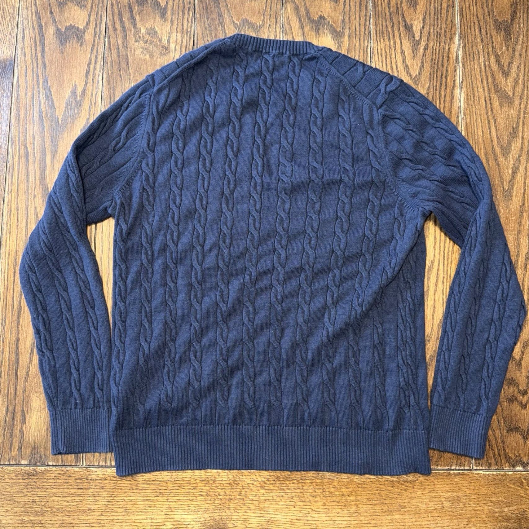 Brooks Brothers Brooks Brothers Sweater Mens Large Navy Blue Cable Knit Pullover Supima Cotton Size US L / EU 52-54 / 3 - 5 Thumbnail