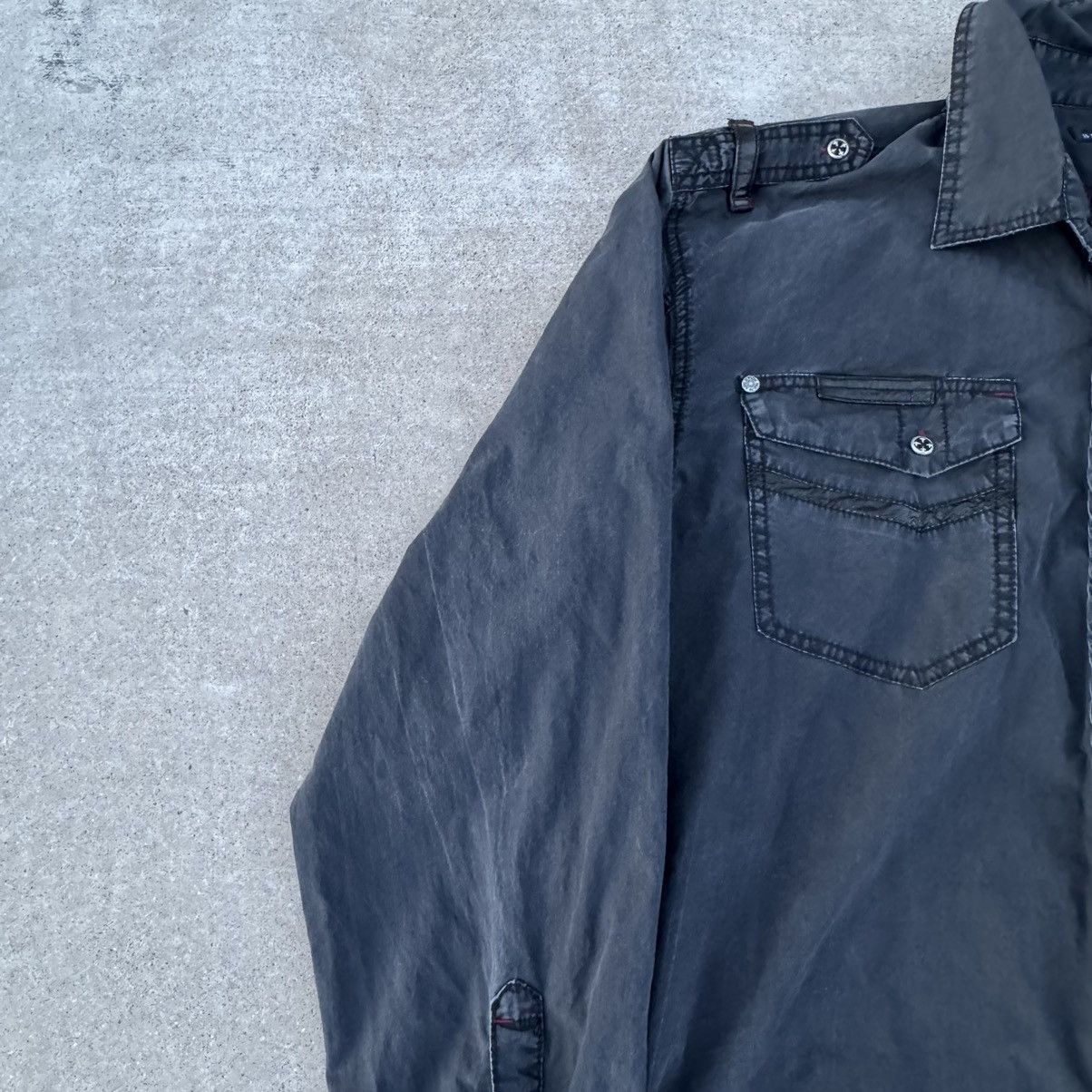 Affliction × JNCO Vintage Y2K Black Grunge Affliction AOP Button Up Baggy XXL Size US XXL / EU 58 / 5 - 17 Thumbnail