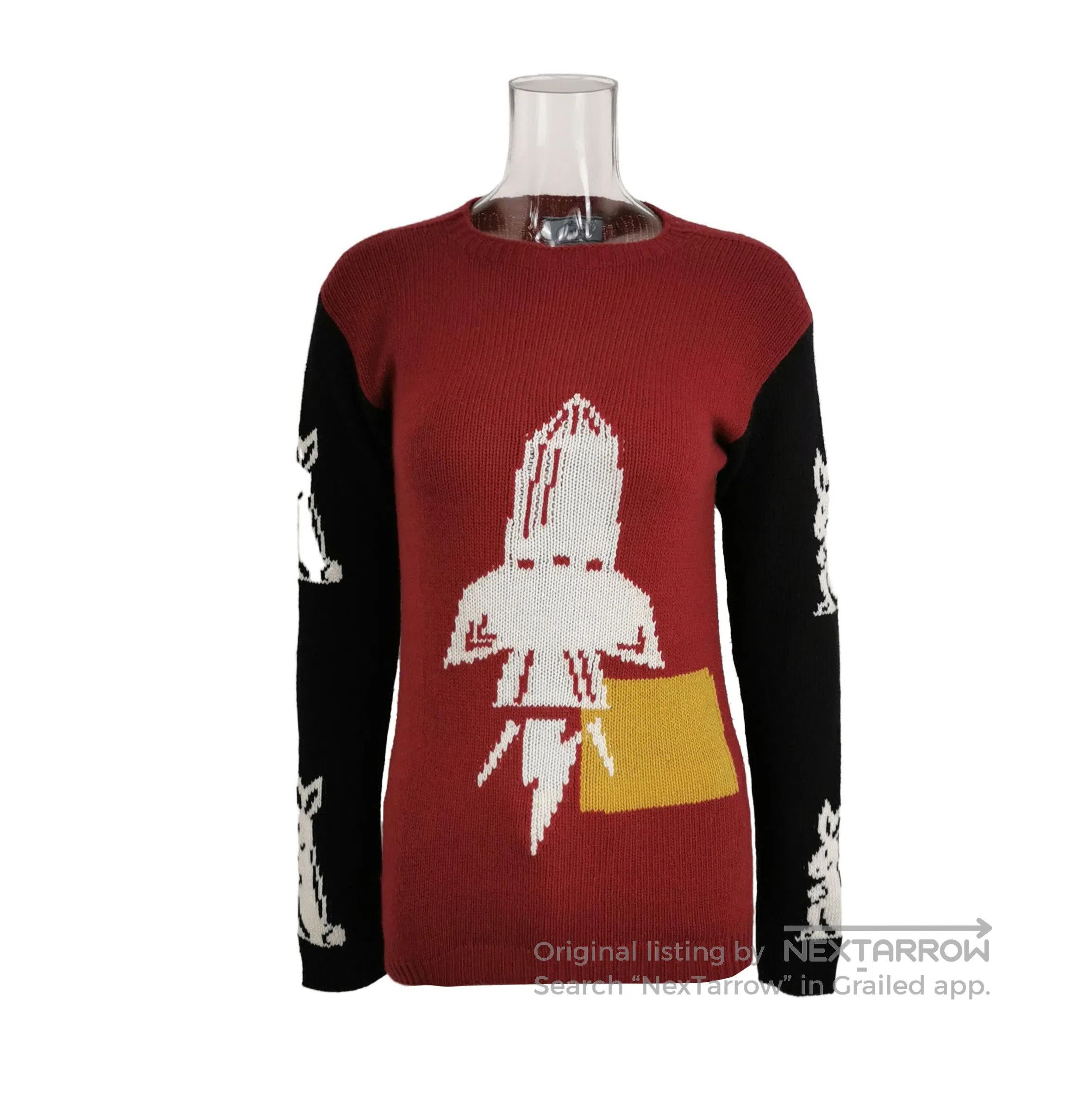 Prada Color Block Graphic Knit Sweater .
