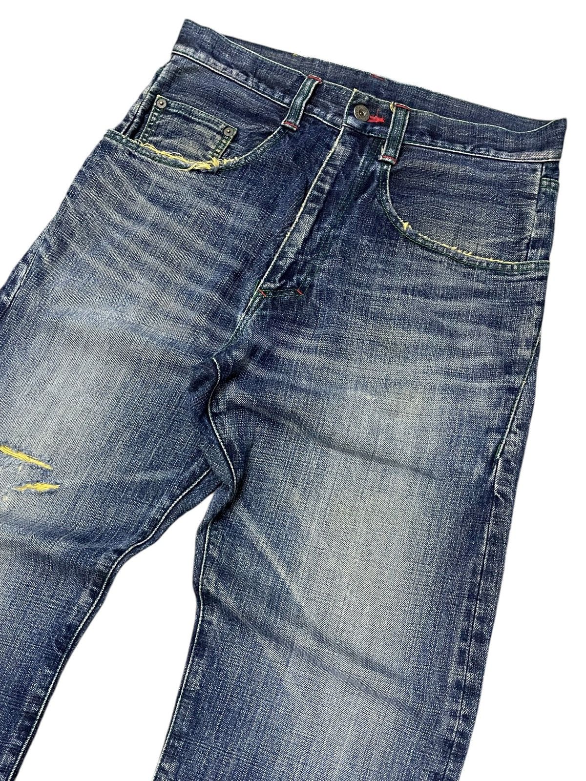 Japanese Brand Doarat Japan Distressed Whiskers Loose Straight Jeans Size US 30 / EU 46 - 3 Thumbnail
