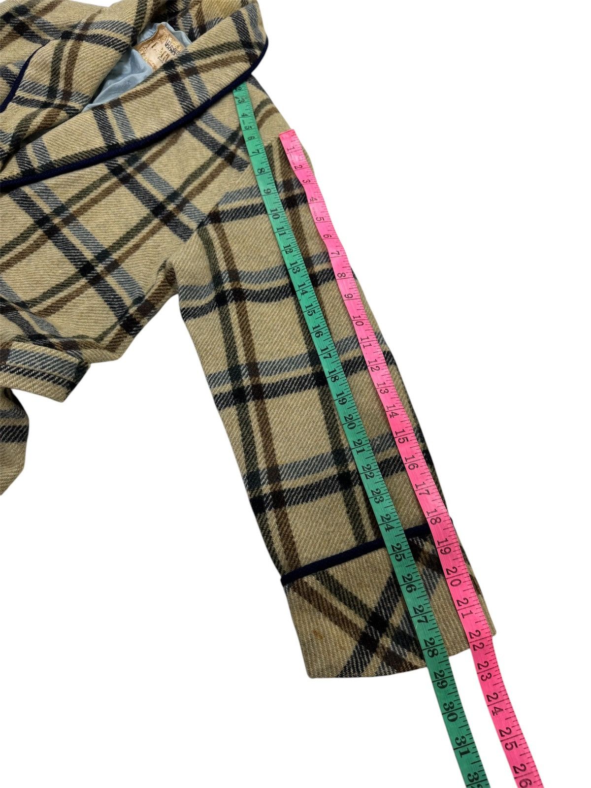 Japanese Brand × Vintage JAPANESE DESIGN LARVAL NOVA CHECK STYLE LONG JACKET Size L / US 10 / IT 46 - 18 Thumbnail