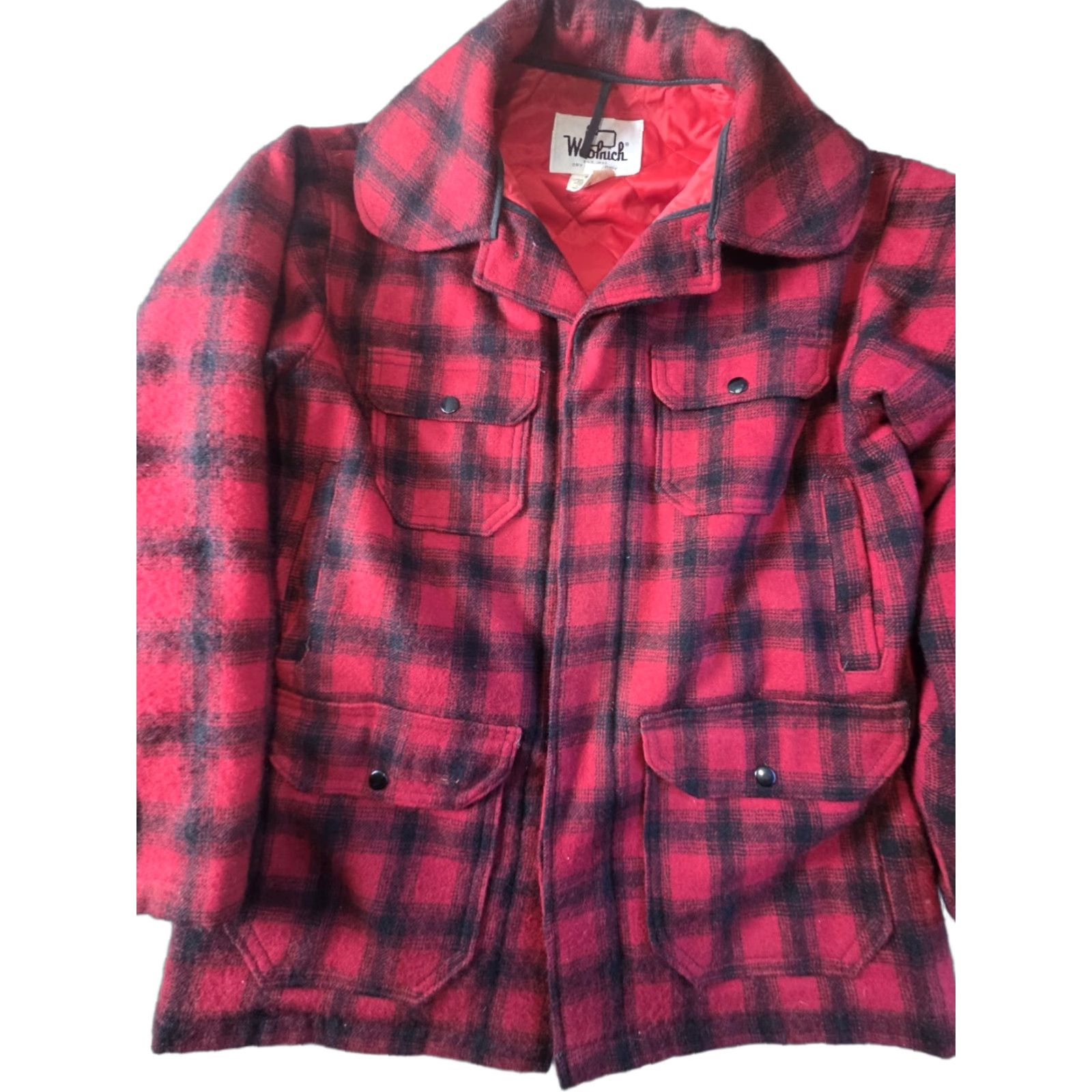 Vintage VINTAGE Woolrich Wool Mackinaw Buffalo Plaid Jacket Men 40 Red Black Lined USA 523 Size US XXS / EU 40 - 1 Thumbnail
