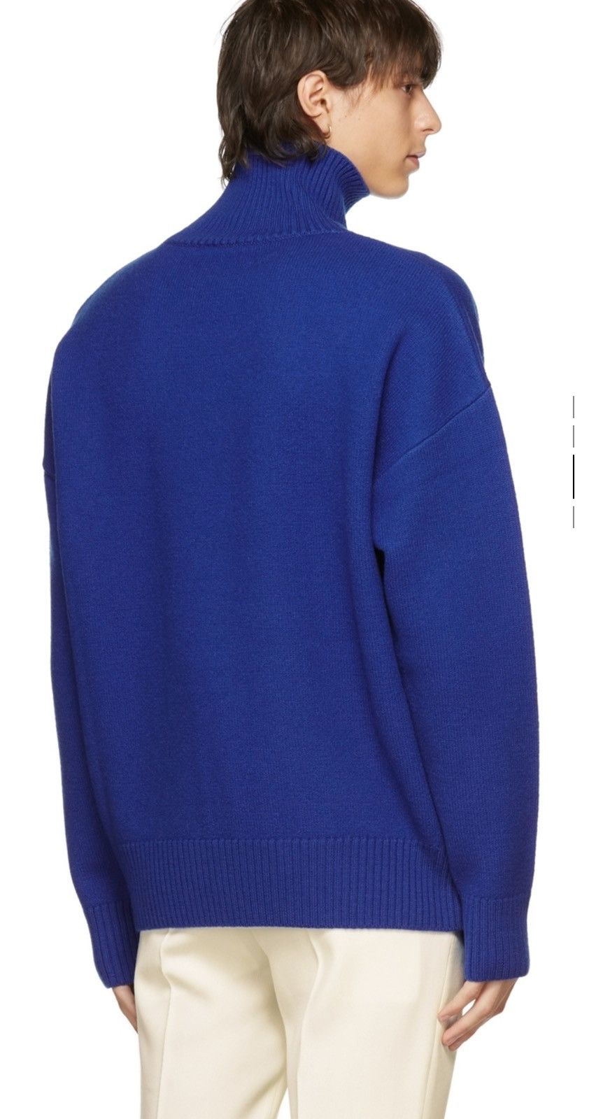 AMI AMI PARIS Blue Felted Wool Ami de Cœur Turtleneck Size US S / EU 44-46 / 1 - 3 Thumbnail