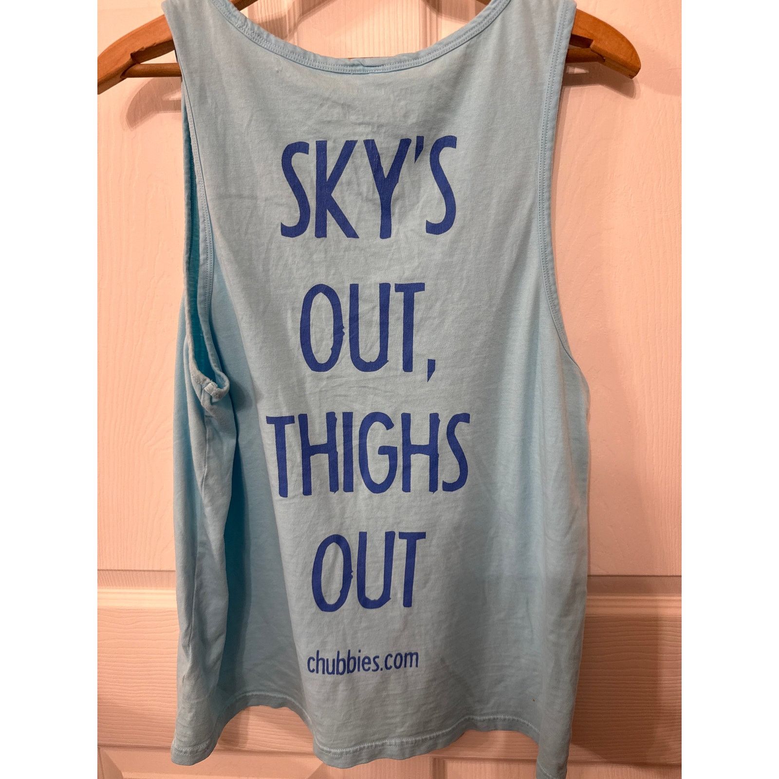 Chubbies Chubbies "Sky's Out, Thighs Out" Men's Blue Graphic Tank, S Size US S / EU 44-46 / 1 - 6 Thumbnail