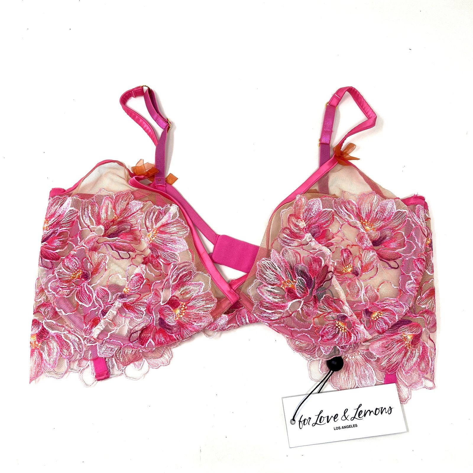 For Love & Lemons FOR LOVE & LEMONS Hibiscus Embroidery bra size 38 DD Size ONE SIZE - 4 Thumbnail
