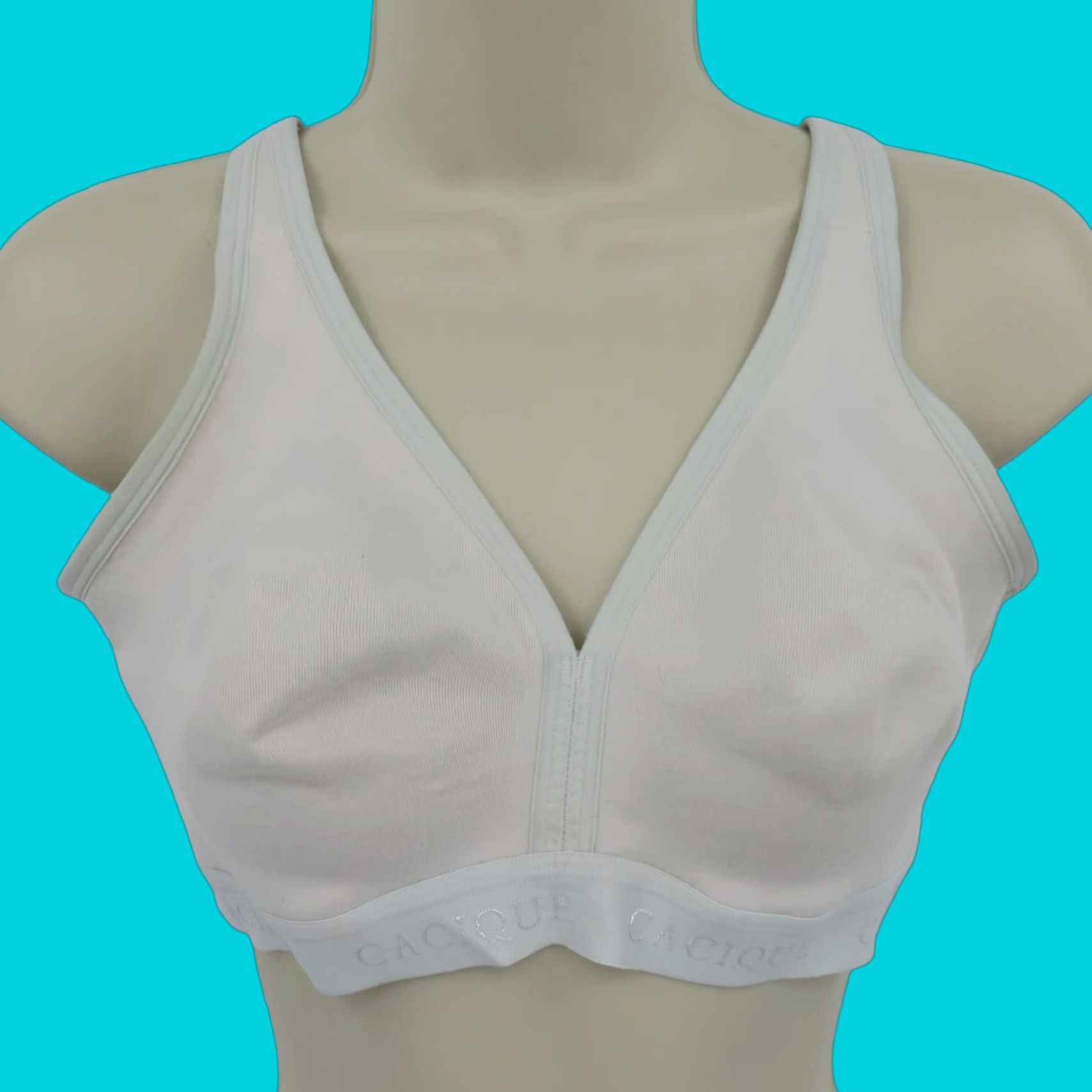 Vintage Cacique Bra Women's 40C Gray Wireless Unlined Full Coverage Cotton Blend T-Shirt Style XL? Wait Size ONE SIZE - 1 Thumbnail
