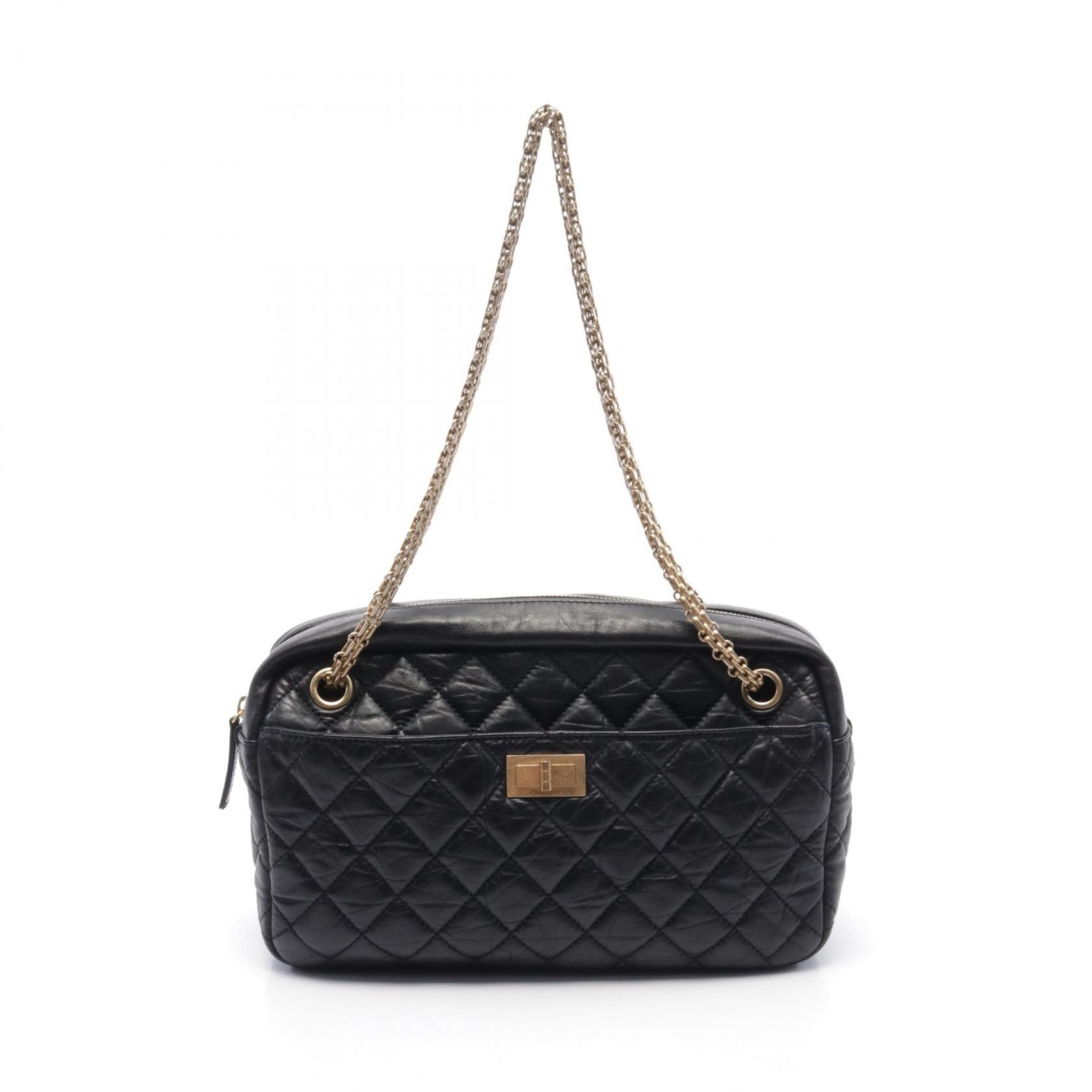Chanel Chanel 2.55 Matelasse Leather Shoulder Bag Leather Shoulder Bag A40011 in Black, Women's