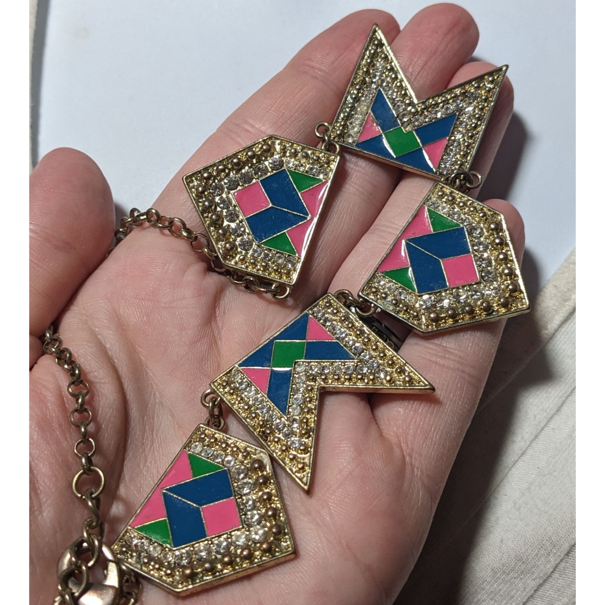 Other Retro Glam Rainbow Geometric Statement Necklace Size ONE SIZE - 7 Thumbnail