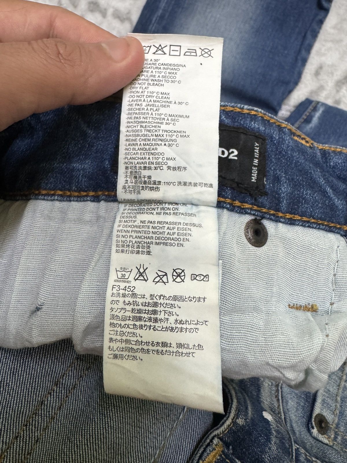 Dsquared2 DSQUARED2 Distressed Paint Splatter Denim Y2K Skinny Fit Size US 33 - 18 Thumbnail