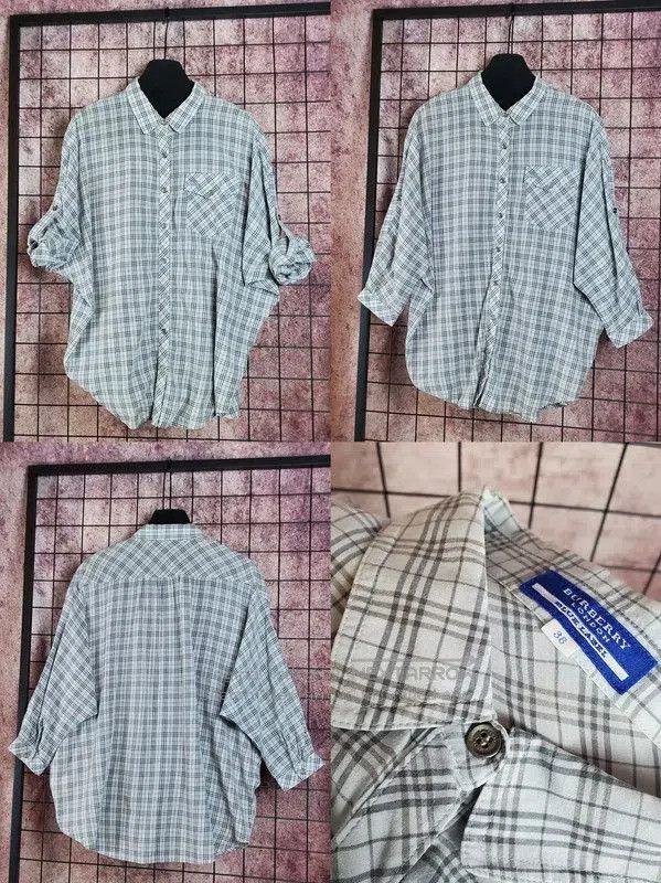 Other Burberry Summer Blue-Gray Cotton Blend Plaid Shirt. Size S / US 4 / IT 40 - 1 Thumbnail