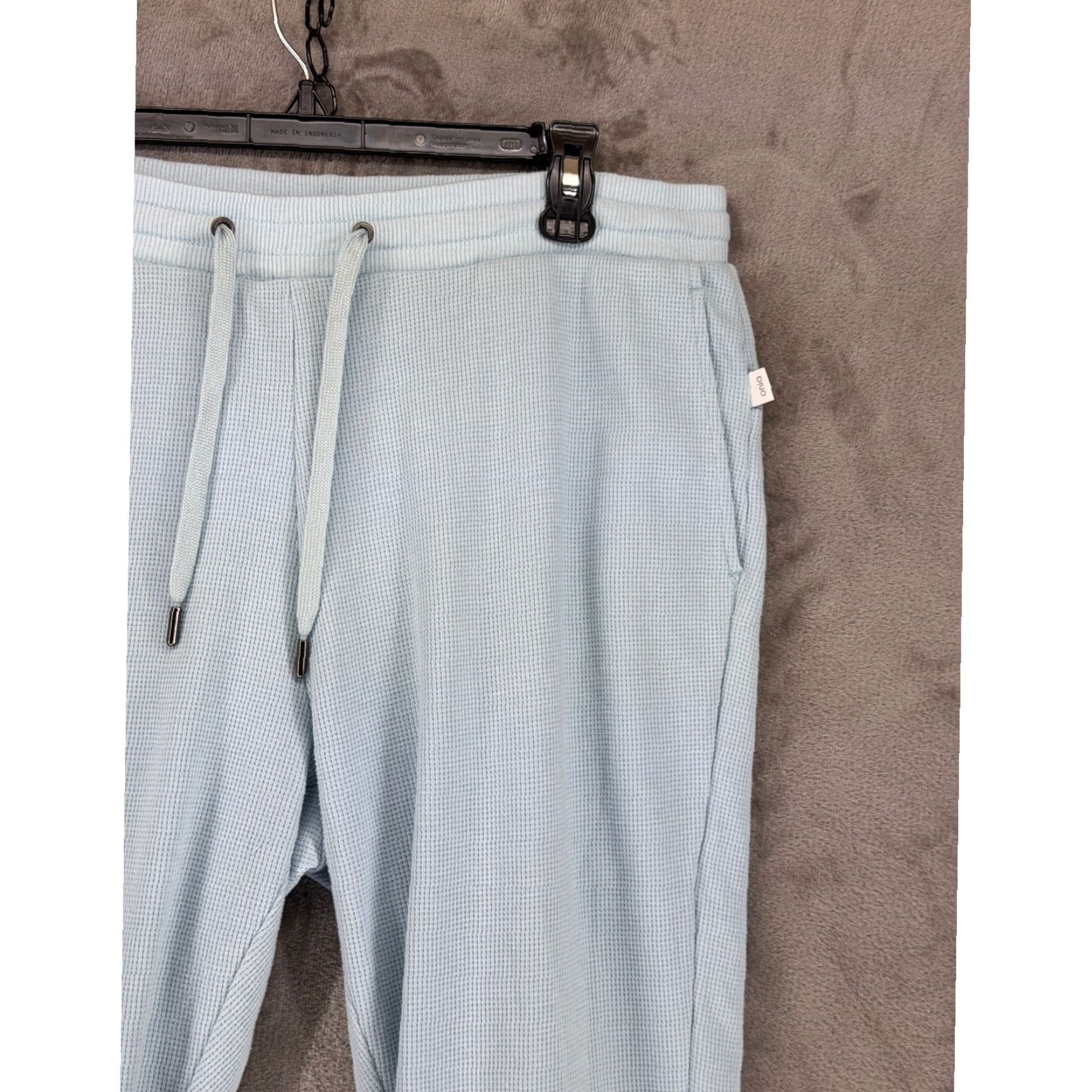 Onia Onia Jogger Pants Light Blue Waffle Knit Cotton-Polyester Large L Pockets Regular Mens Capable of Casual, Activewear, Loungewear, All Season Size US 33 - 2 Thumbnail