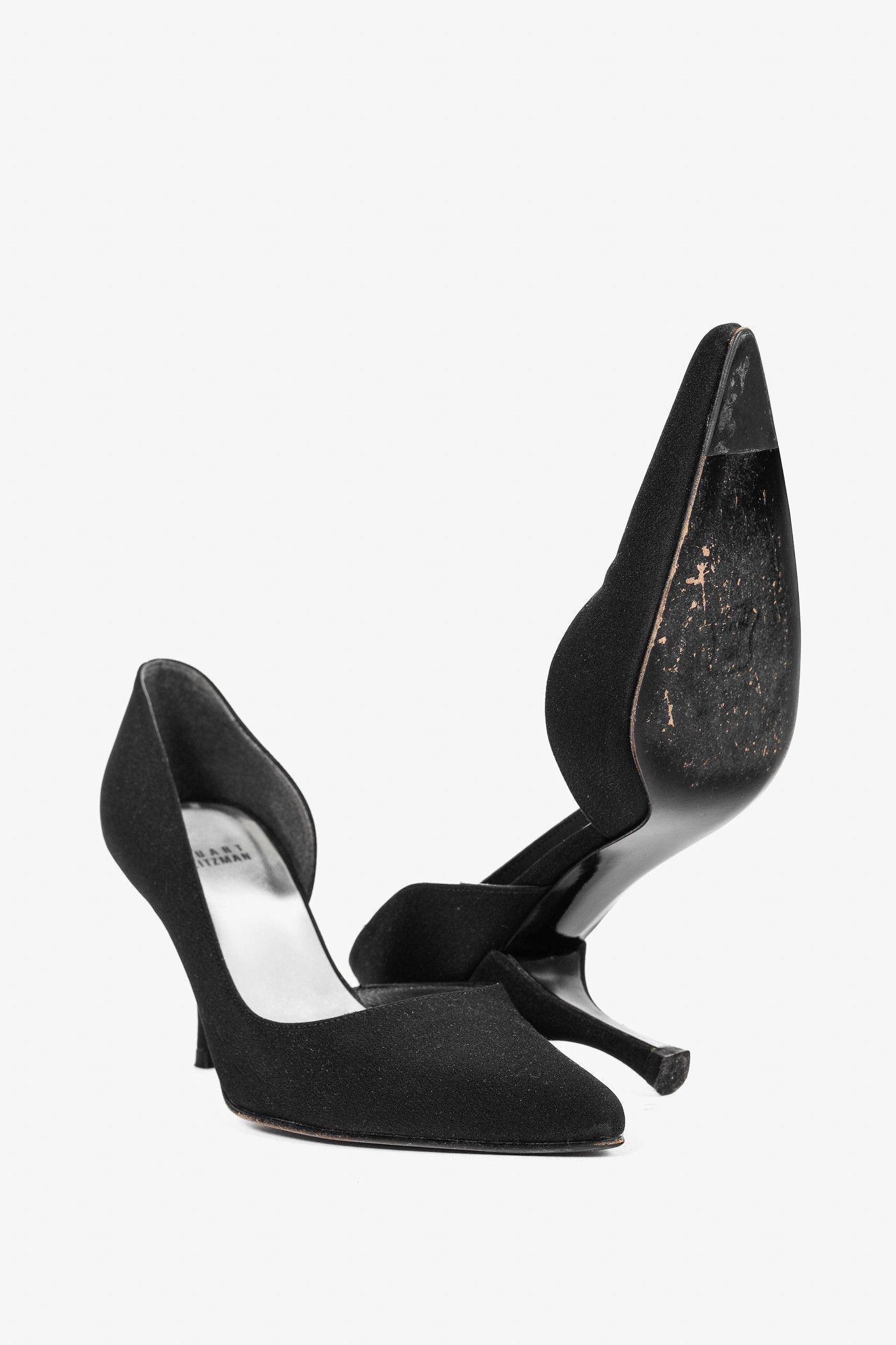 Stuart Weitzman Stuart Weitzman Black Fabric Pointed-Toe D'Orsay Pumps Size US 8 / IT 38 - 4 Thumbnail