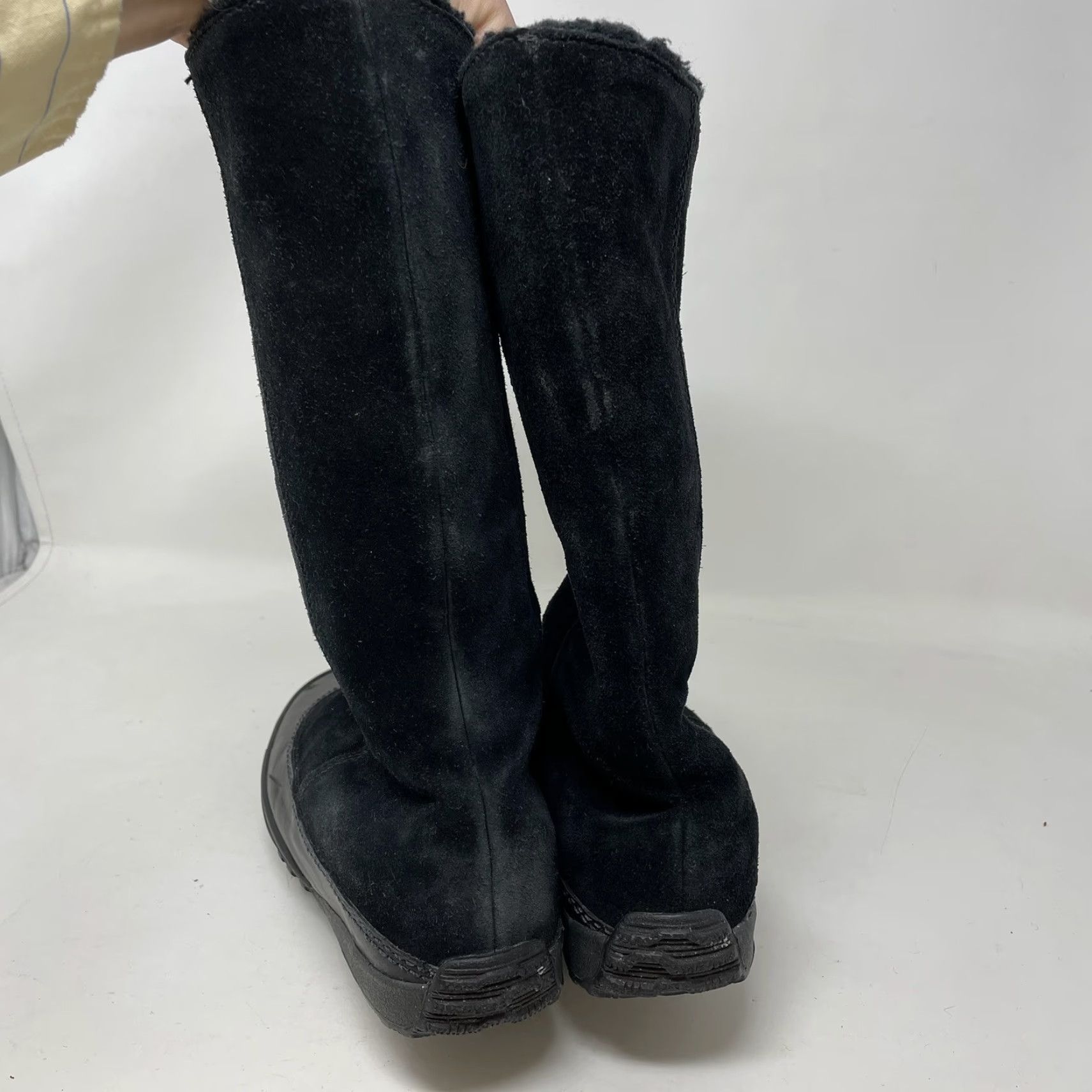 SOREL Sorel MacKenzie NL1609-010 Boots Women Black Suede Fuzzy Lined Winter Mid-Calf Pull On 7 Ladies Size US 6 / IT 36 - 3 Thumbnail
