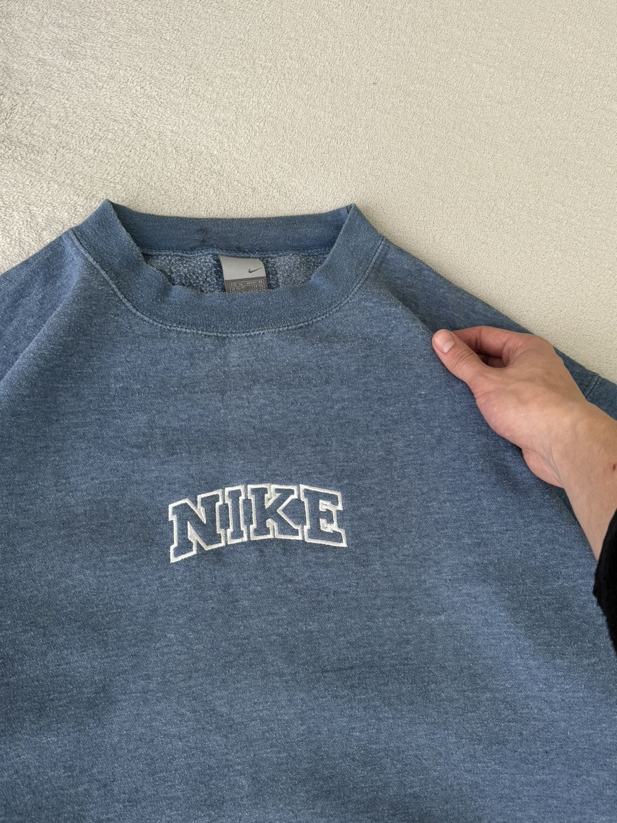 Nike × Vintage Vintage Nike Y2K oversized blue sweatshirt Size US XL / EU 56 / 4 - 6 Thumbnail
