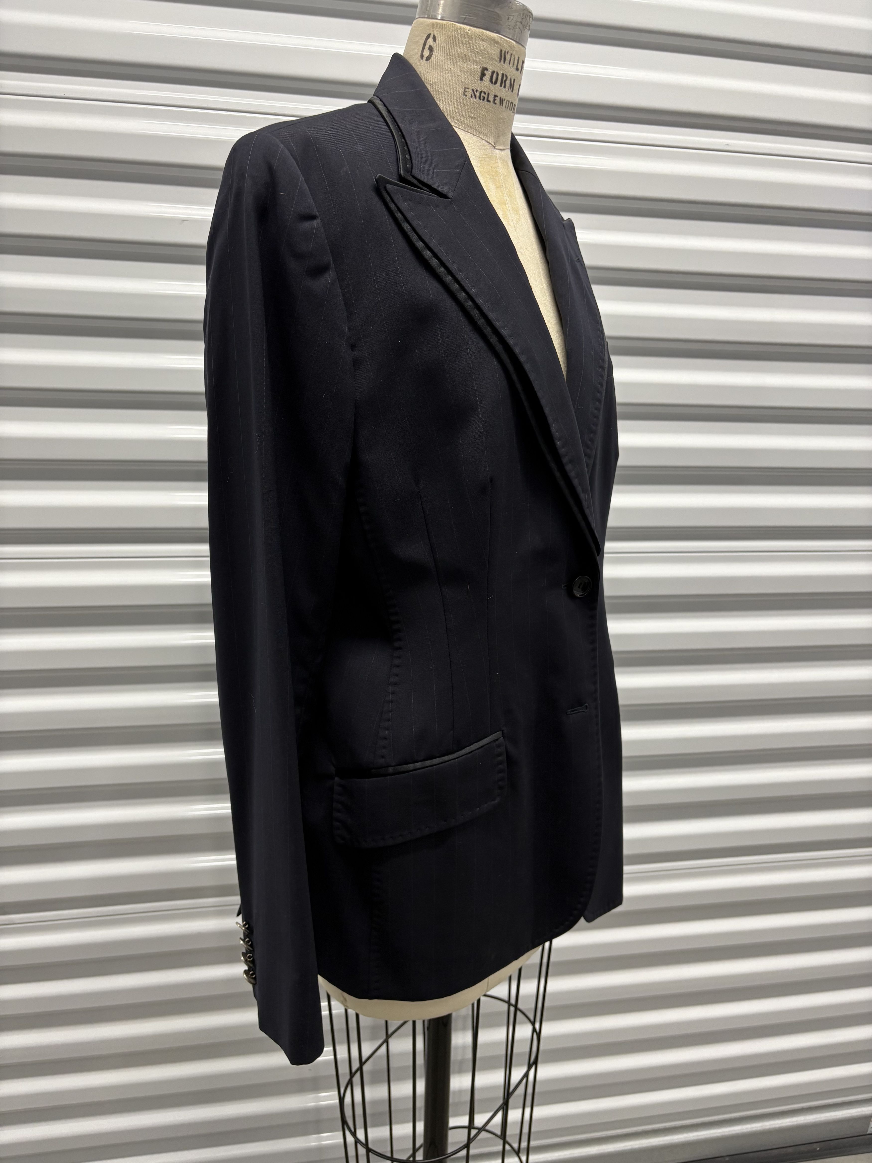 Other Dolce & Gabanna Navy Pinstripe Blazer with Double collar Size XL / US 12-14 / IT 48-50 - 4 Thumbnail