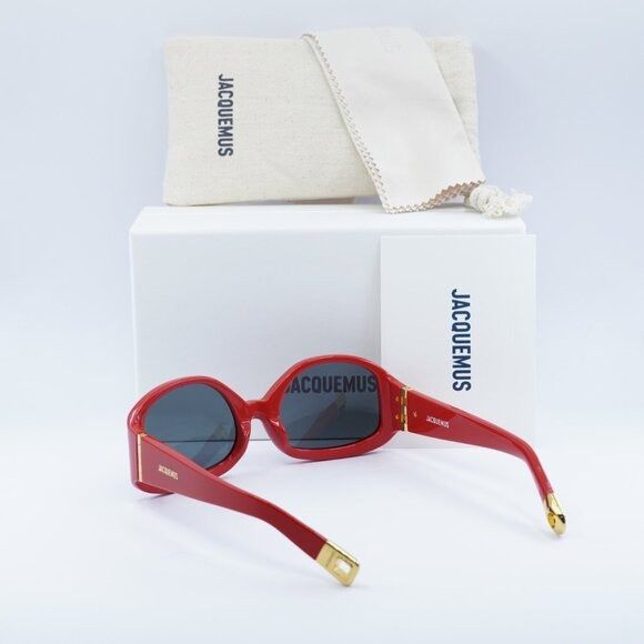 Jacquemus Jacquemus COLAPSO JAC/15 C2 Sunglasses Red Geometric Frame Size ONE SIZE - 10 Thumbnail