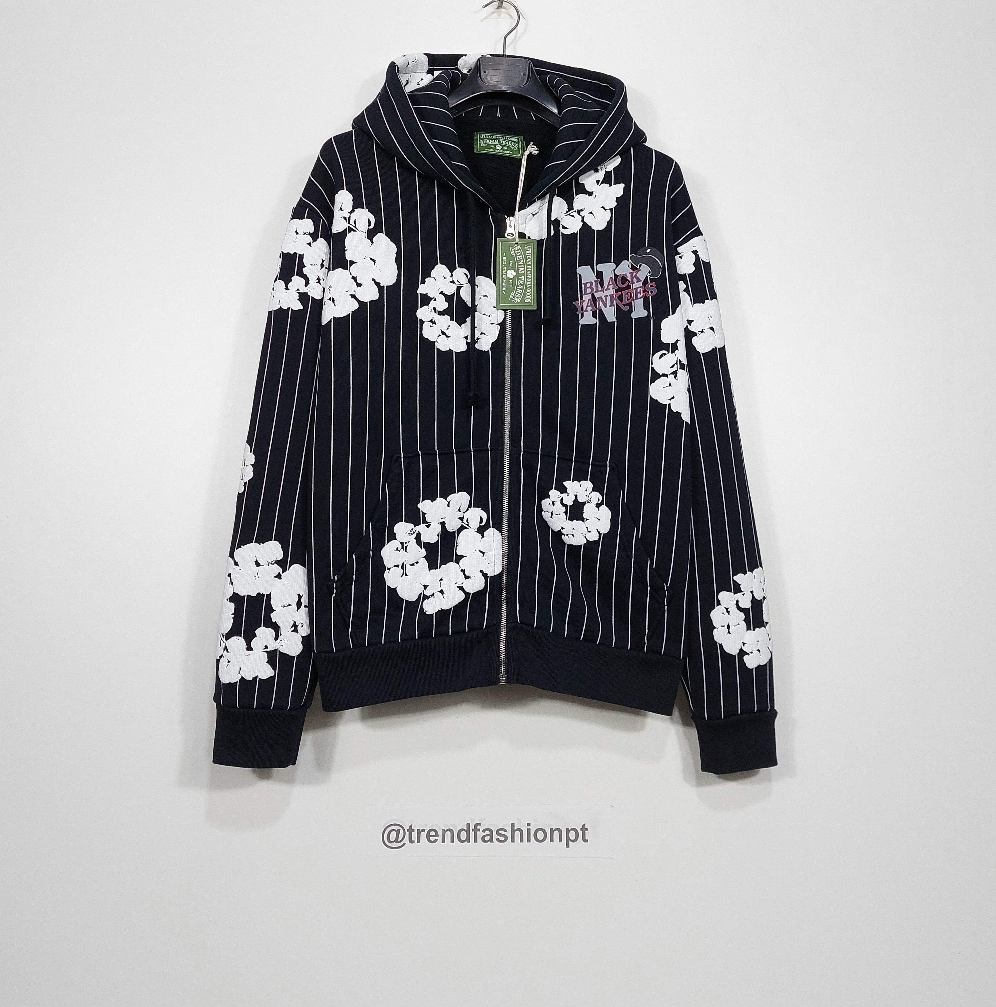 DENIM TEARS NY yankees stripe zip hoodie - black S Size US S / EU 44-46 / 1 - 1 Thumbnail