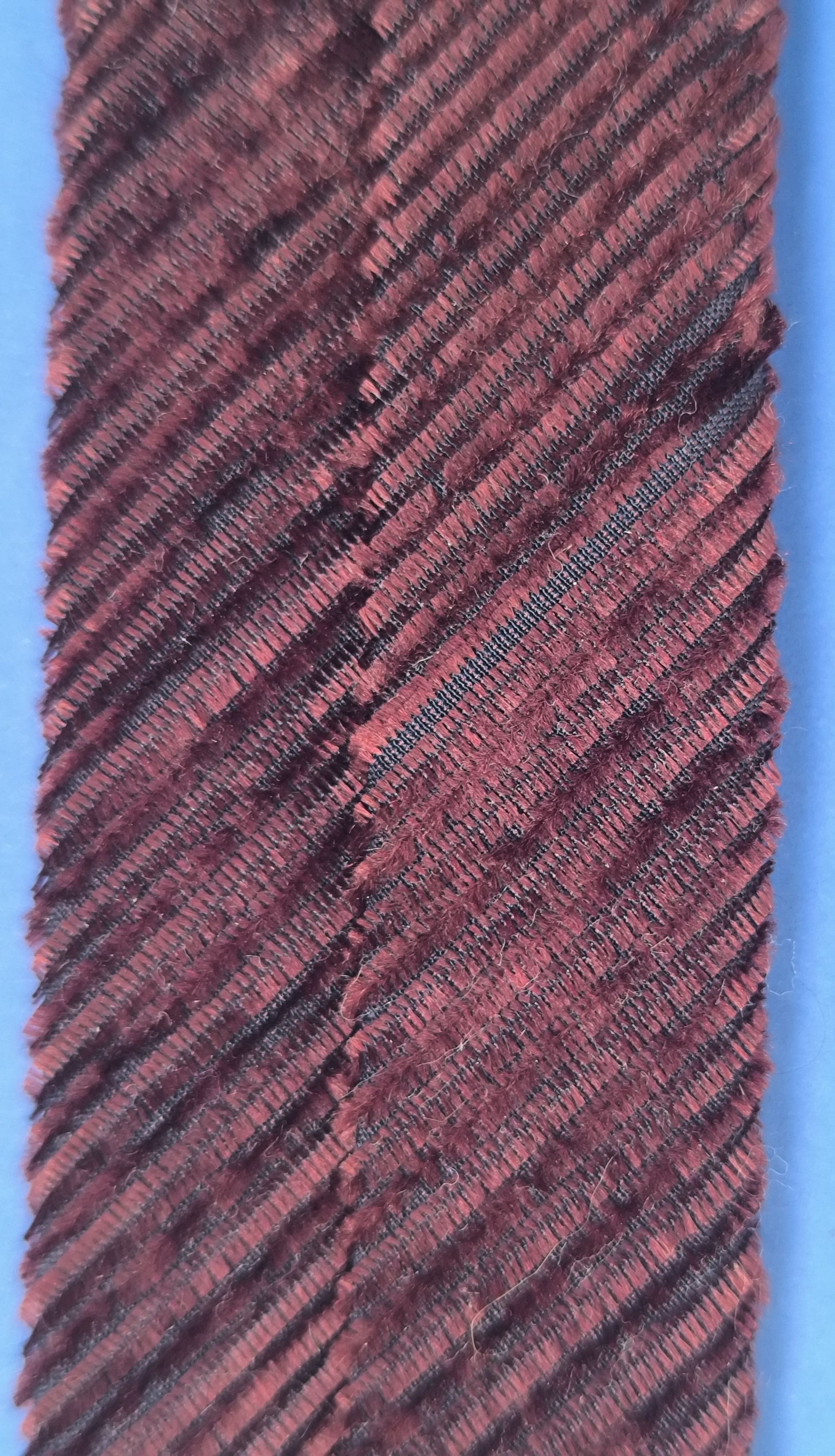 Dolce & Gabbana Dolce & Gabbana Brown Burgundy Ribbed Silk Cotton Men's Tie Size ONE SIZE - 17 Thumbnail