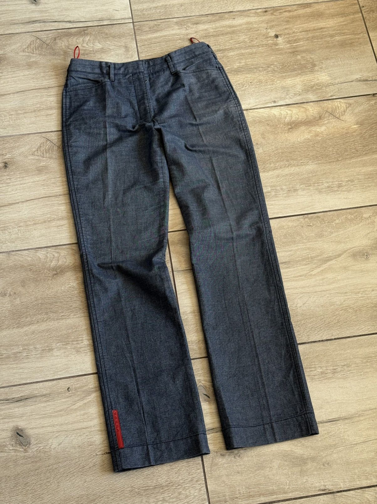 Prada Woman's Prada Red Tab Gray Denim Light Pant Size 42 Size 28" / US 6 / IT 42 - 3 Thumbnail