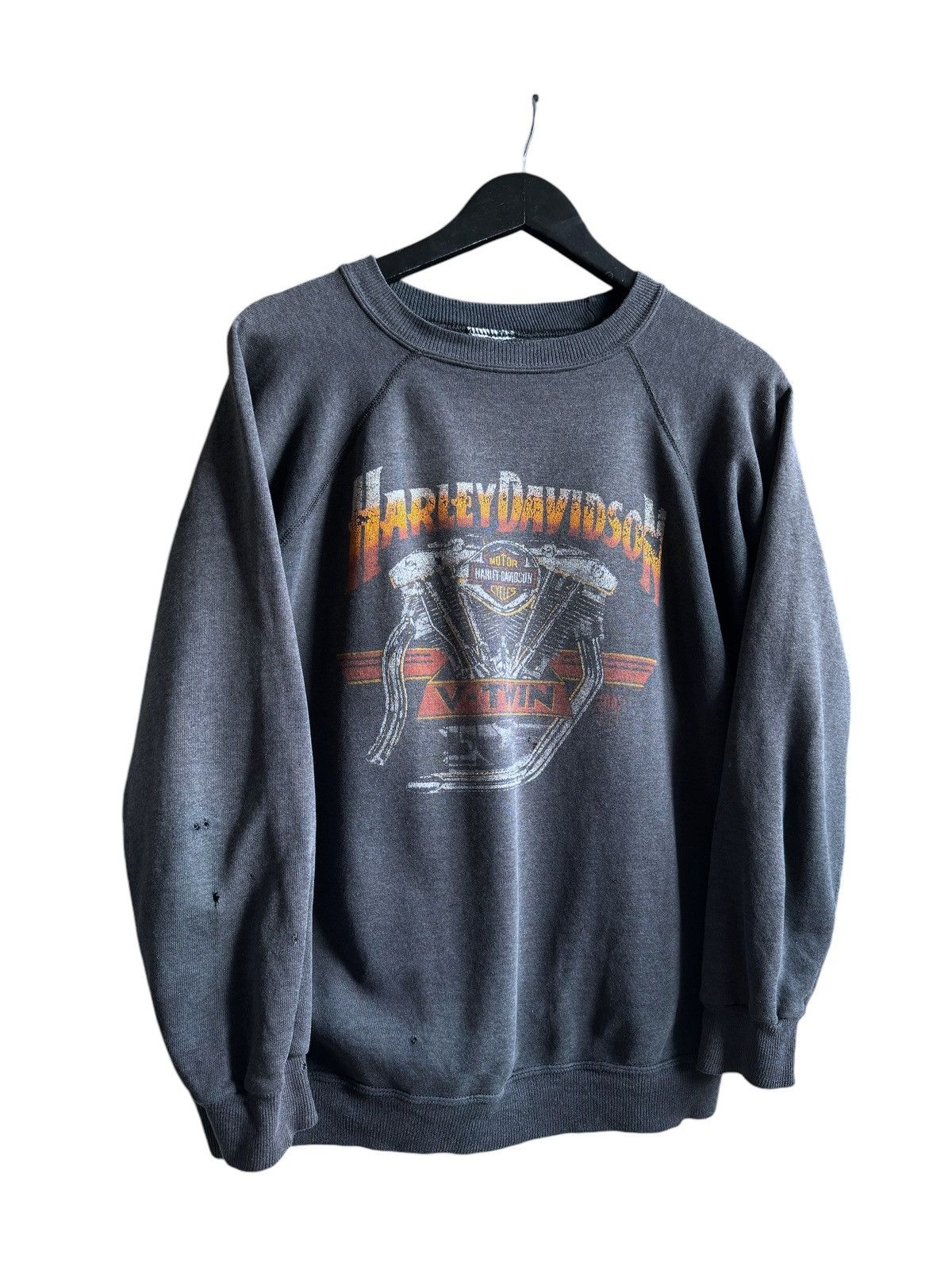 Harley Davidson Vintage 1987 Harley Davisson Distressed Sweatshirt Size US M / EU 48-50 / 2 - 2 Thumbnail