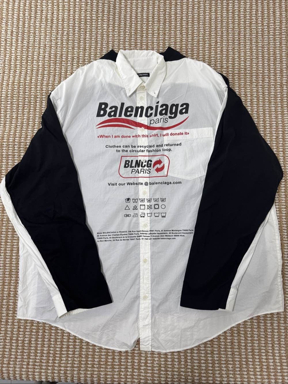 Balenciaga Balenciaga Donate Print Button Up Shirt Size S Size US S / EU 44-46 / 1 - 1 Thumbnail