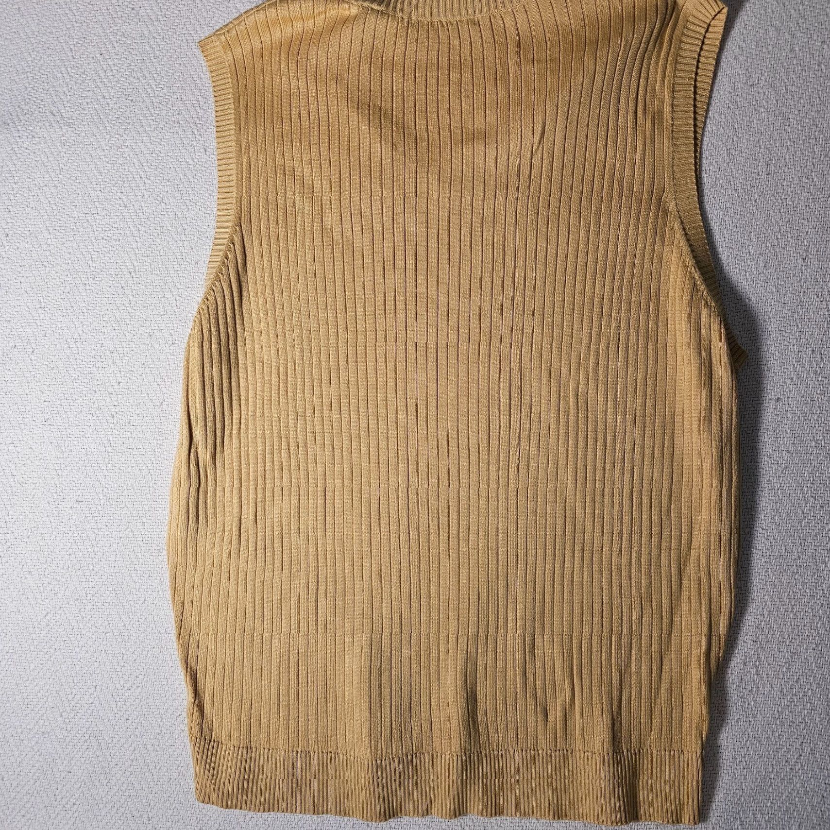 Vintage Grant Thomas Yellow Cable-Knit Vest Sweater Large Casual Mens Size US L / EU 52-54 / 3 - 6 Thumbnail