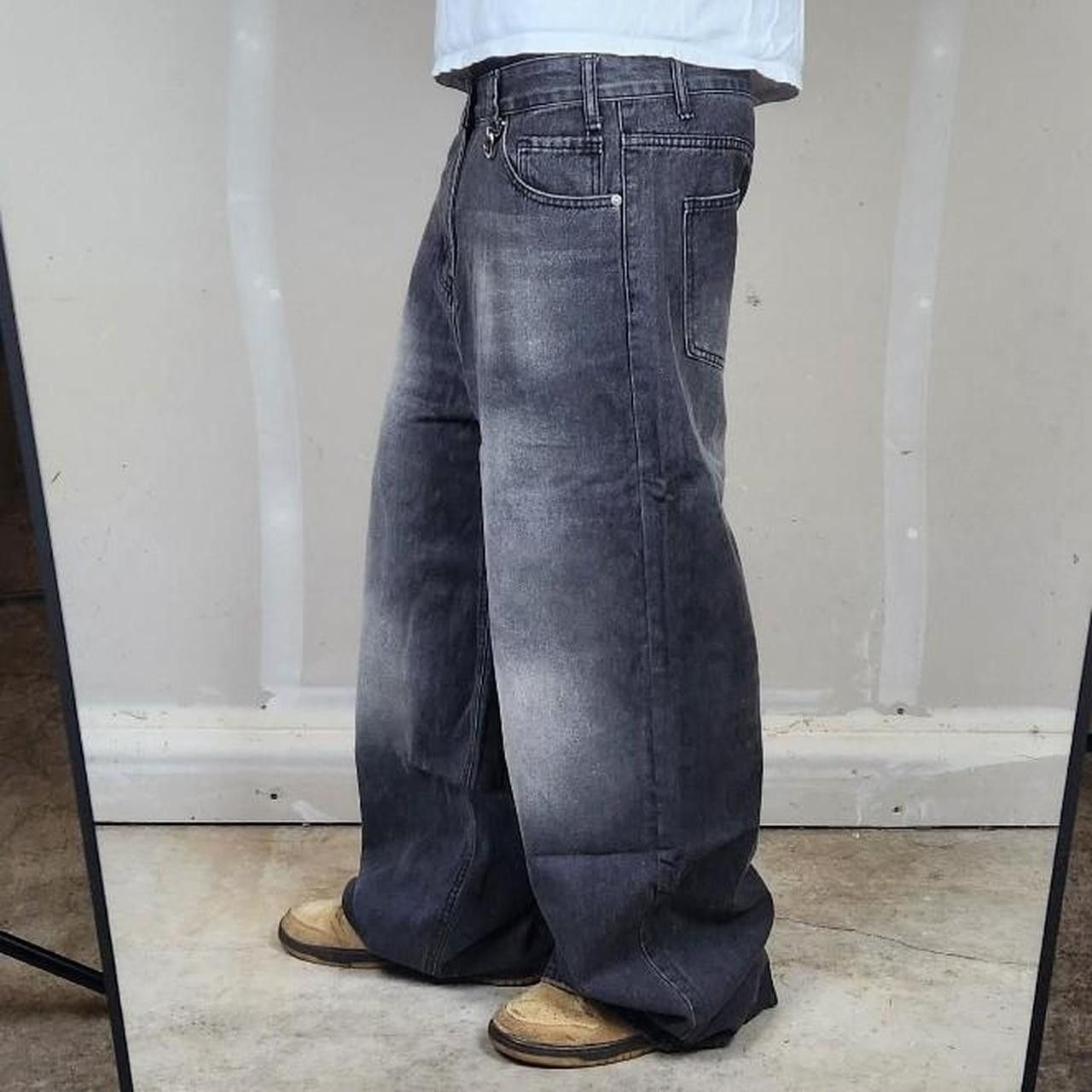 Japanese Brand Baggy loose fit grey wash faded denim jeans Size US 28 / EU 44 - 8 Thumbnail