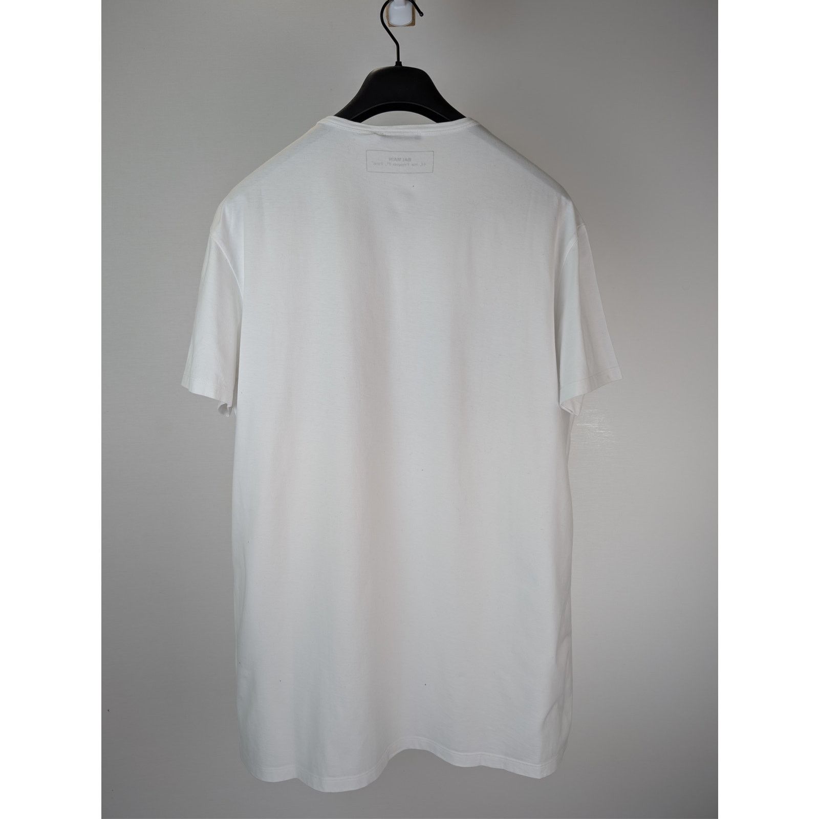 Balmain o1rshd1 Dangerous Print Cotton Crewneck T-Shirt in White Size US S / EU 44-46 / 1 - 10 Thumbnail