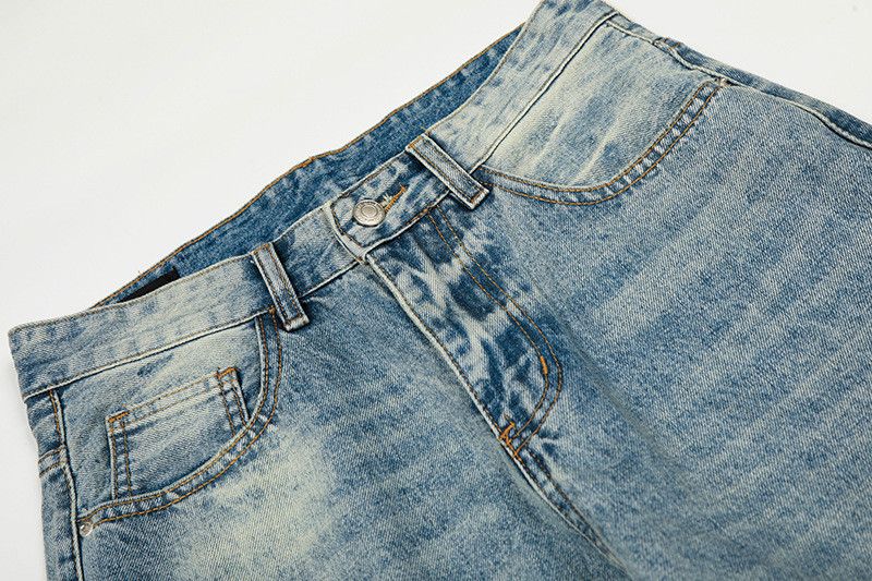 Vintage American retro washed whiskered wide-leg jeans for men Size US 32 / EU 48 - 3 Thumbnail