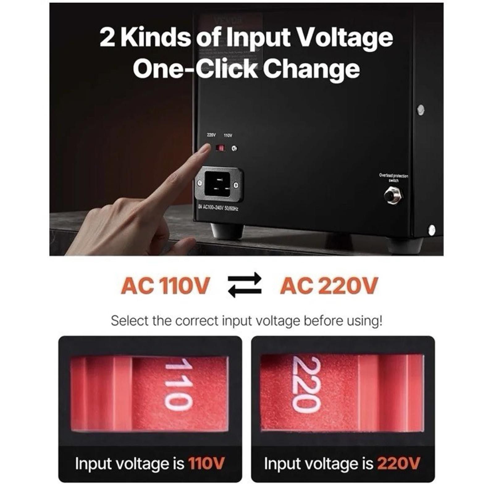 Other 5000W Voltage Converter Up/Down 220V 110V 110V 220V VEVOR Size ONE SIZE - 4 Thumbnail